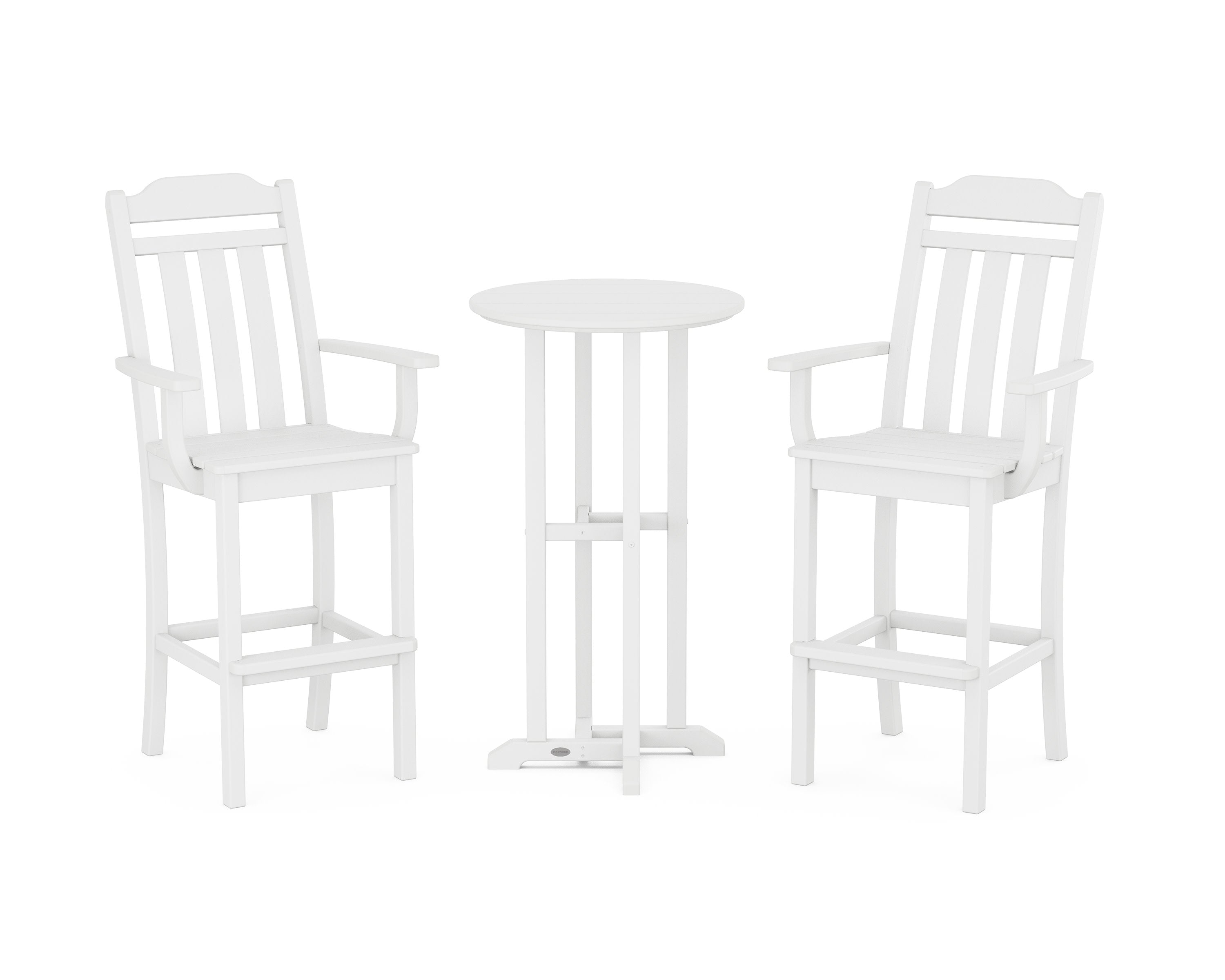Cottage 3-Piece Farmhouse Bar Set in White