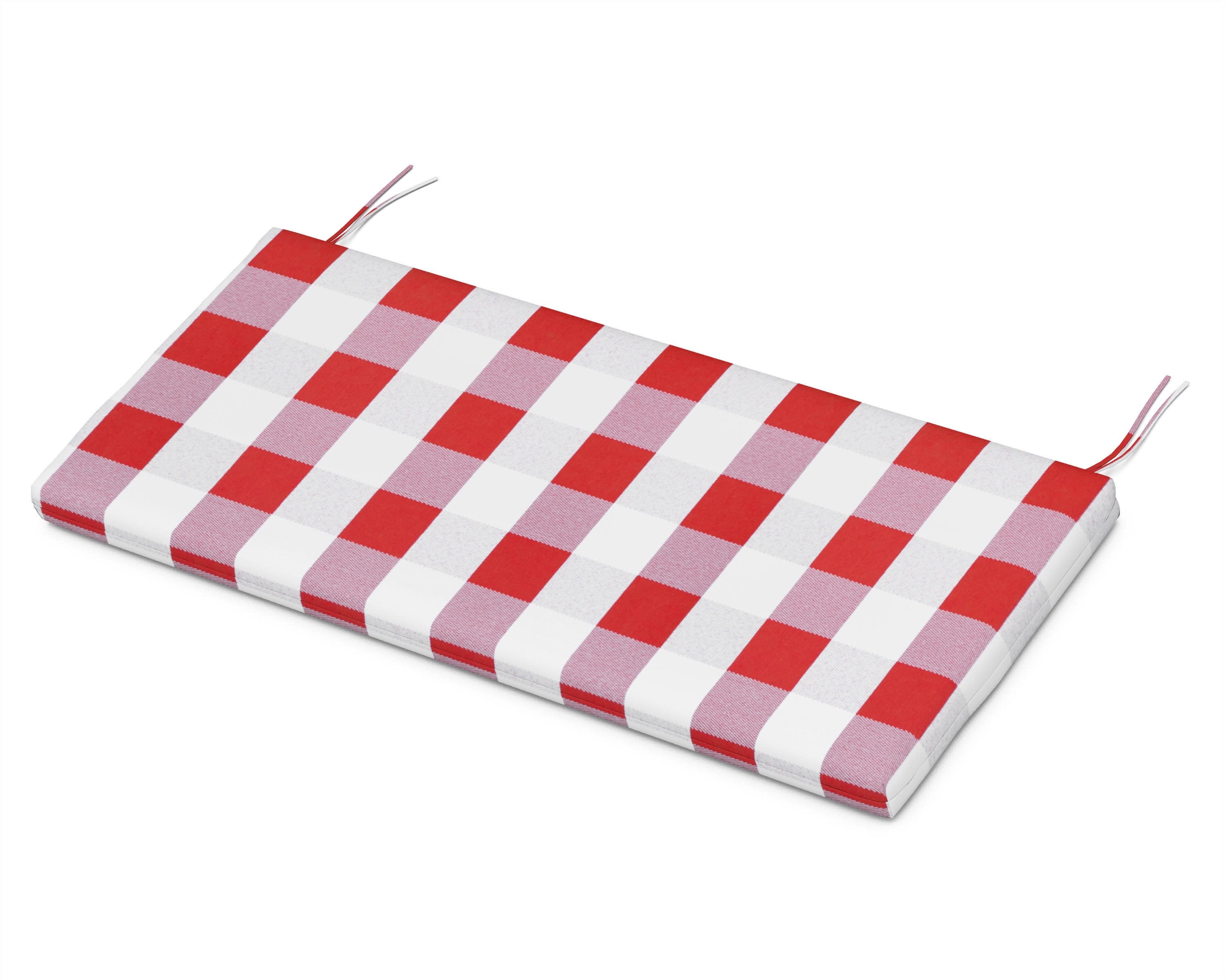 Bench Seat Cushion - 17.25"D x 43.5"W x 2.5"H in Buffalo Plaid Crimson
