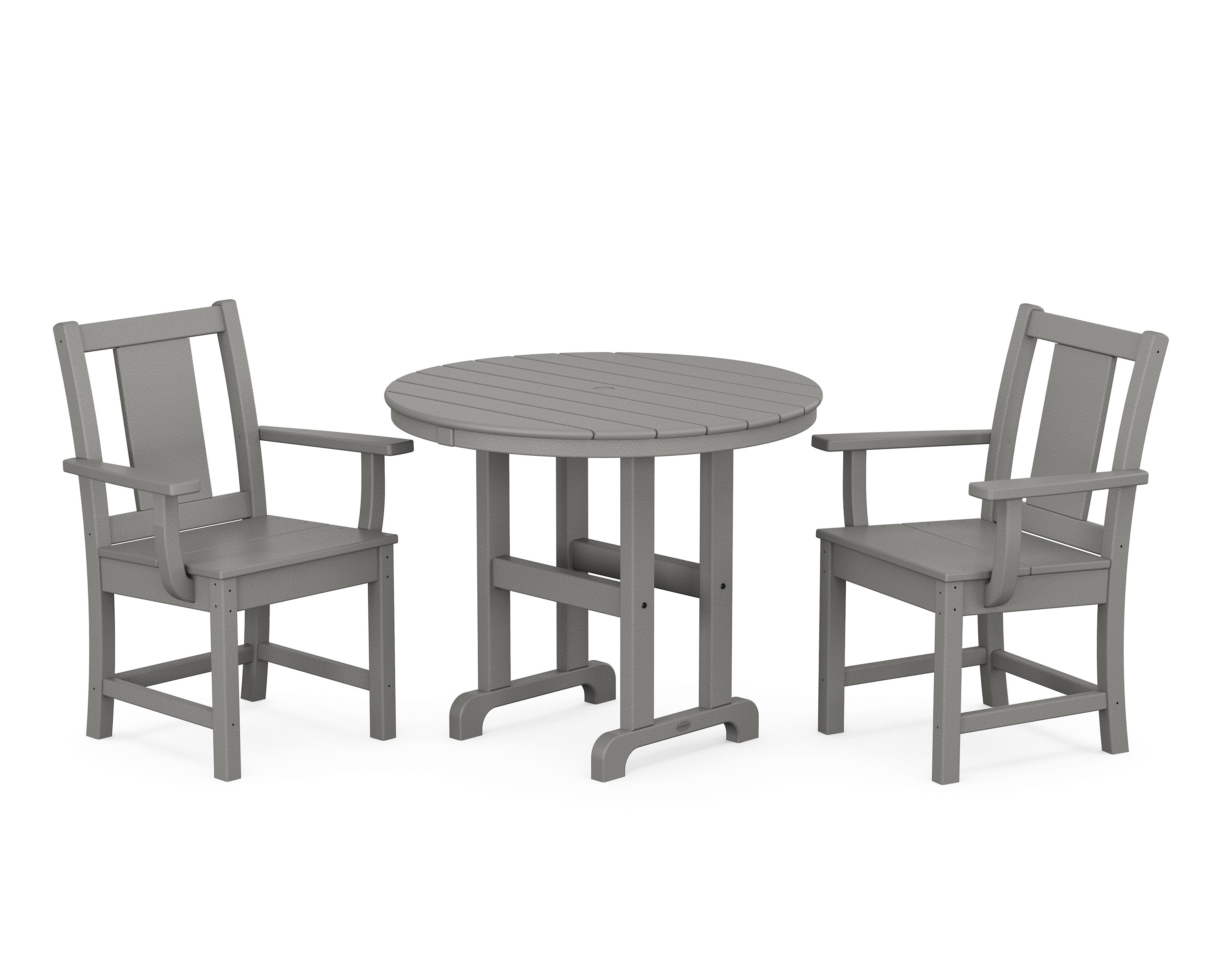 Prairie 3-Piece Farmhouse Dining Set in Slate Grey