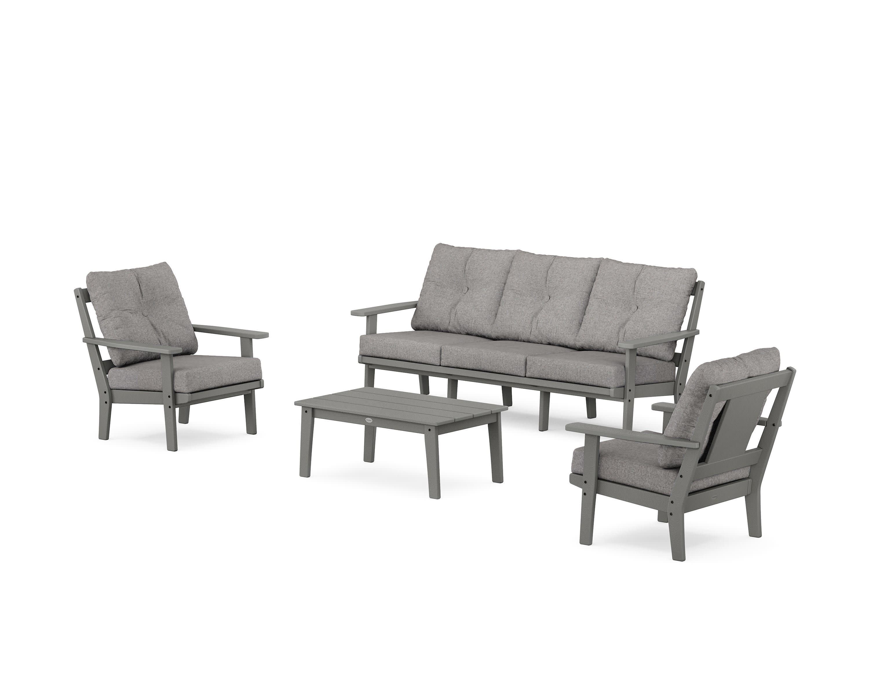 Prairie 4-Piece Deep Seating Set with Sofa in Slate Grey / Grey Mist