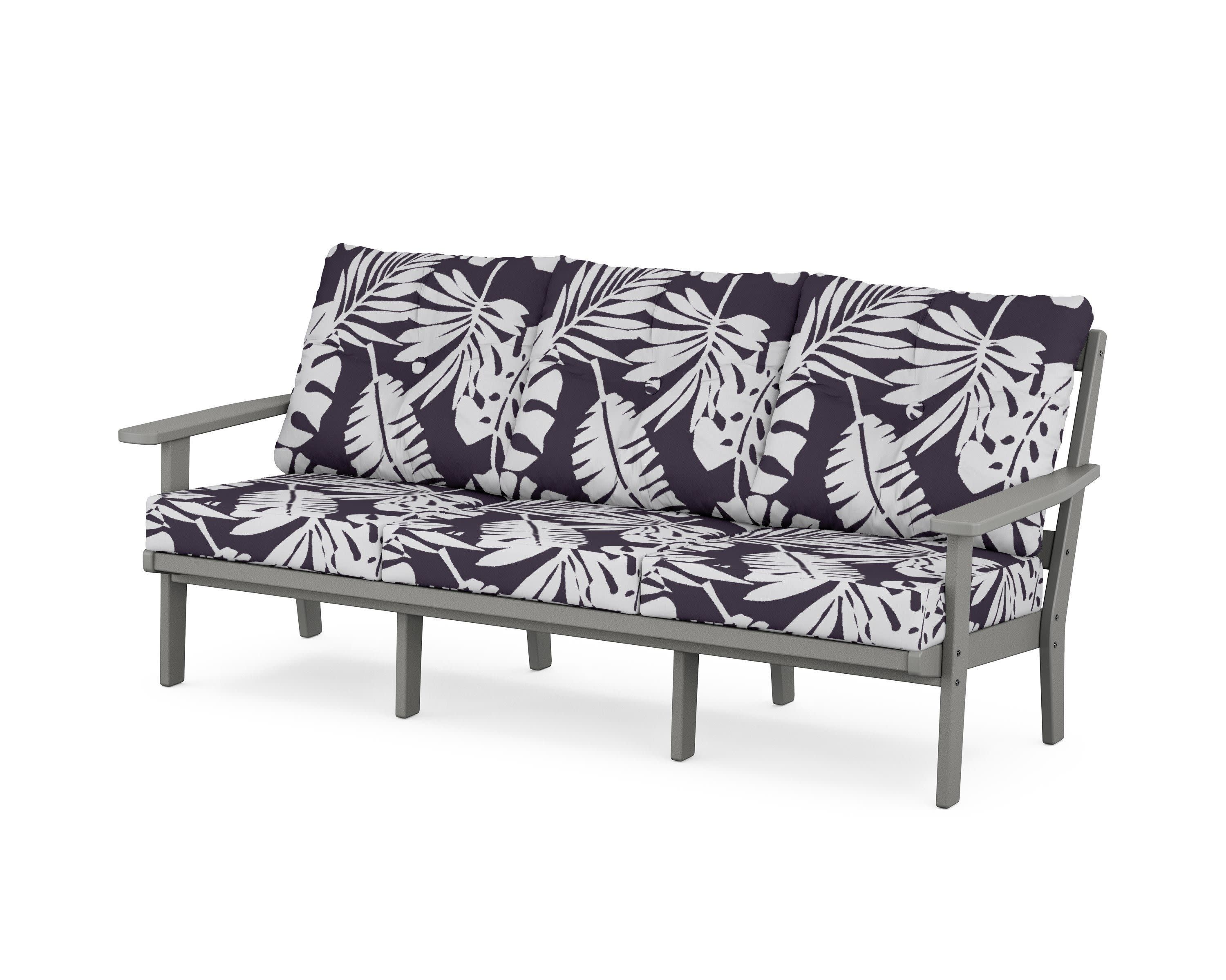 PrairieDeep Seating Sofa in Slate Grey / Leaf Navy