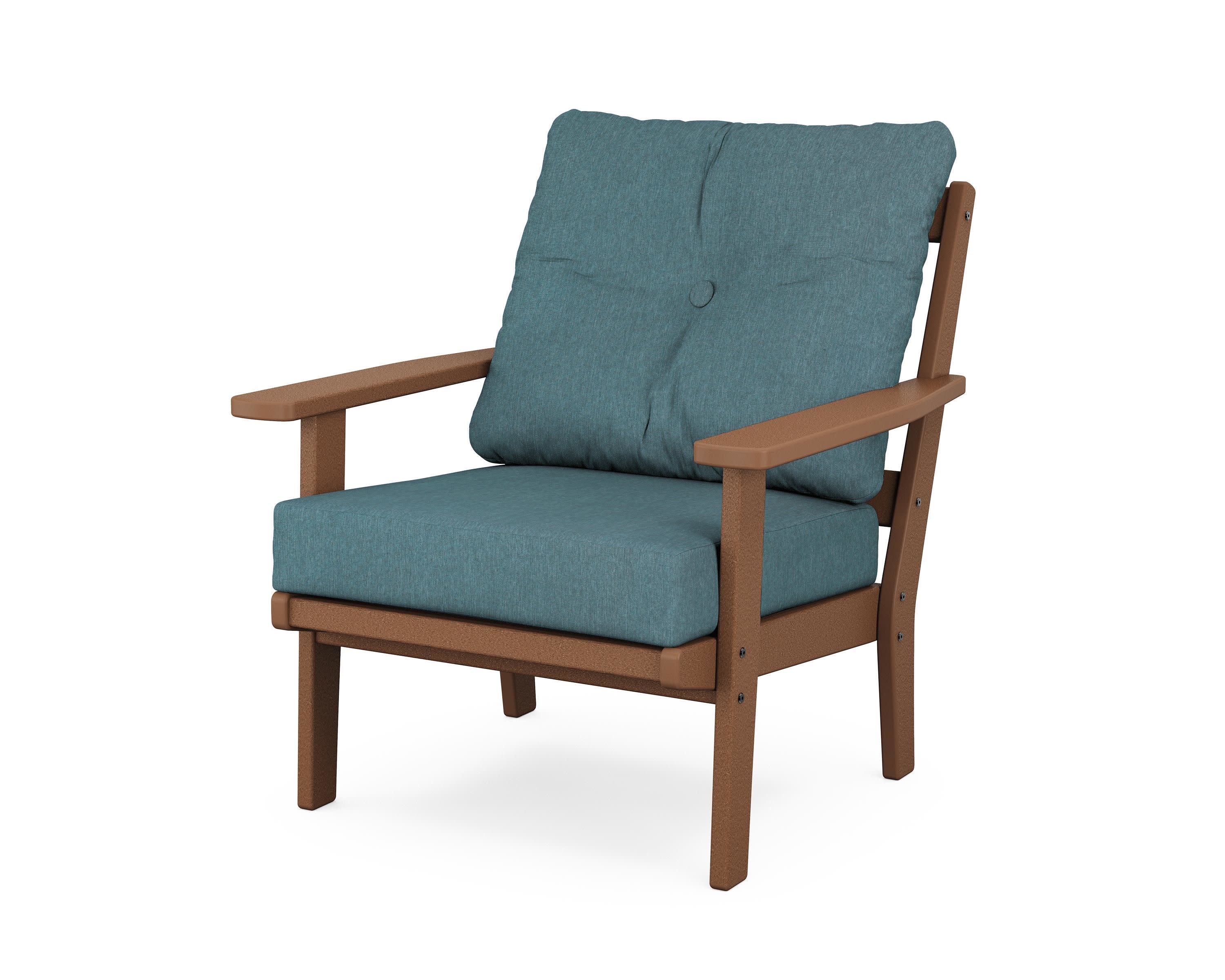 Prairie Deep Seating Chair in Teak / Ocean Teal