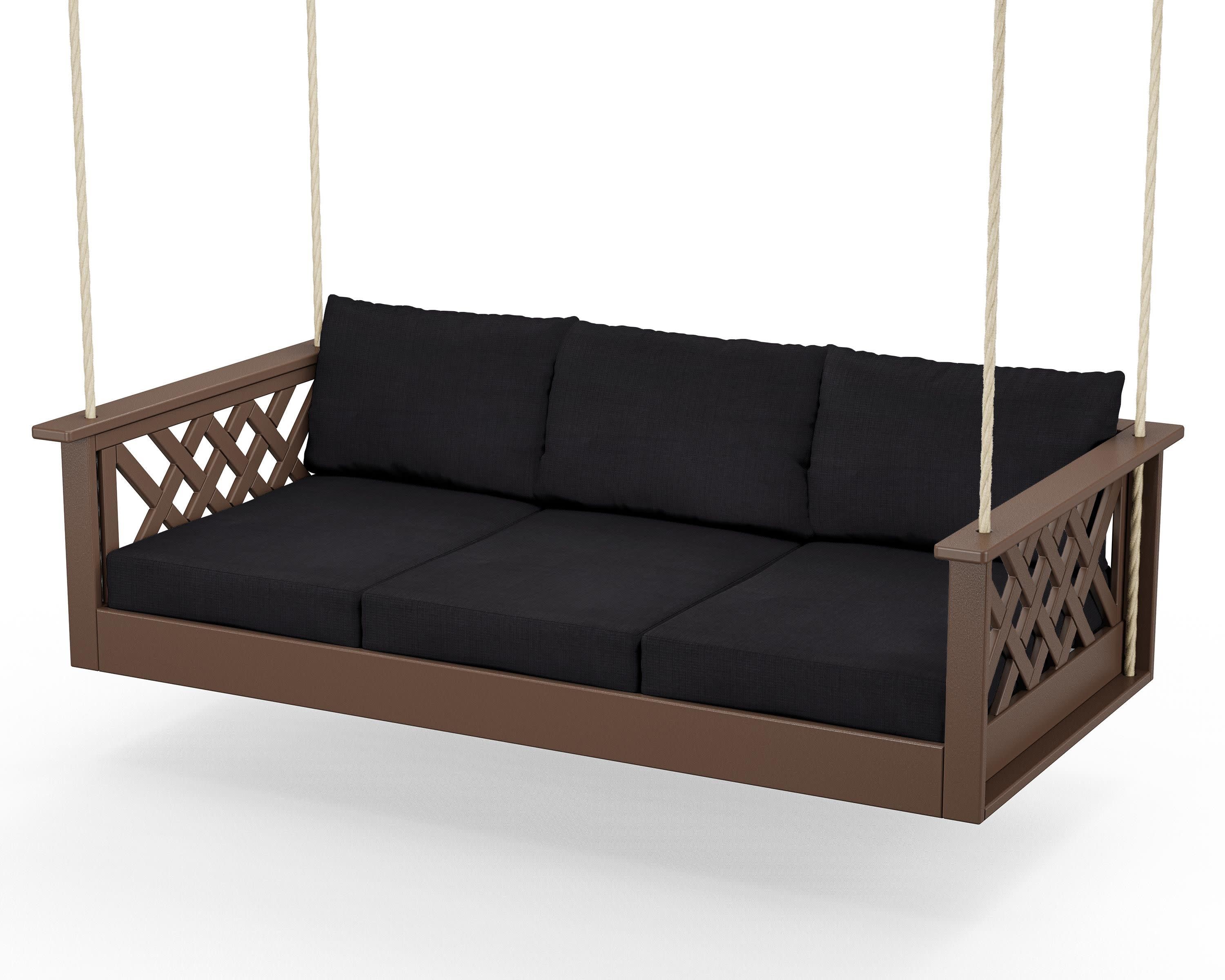 Wovendale Daybed Swing in Mahogany / Midnight Linen