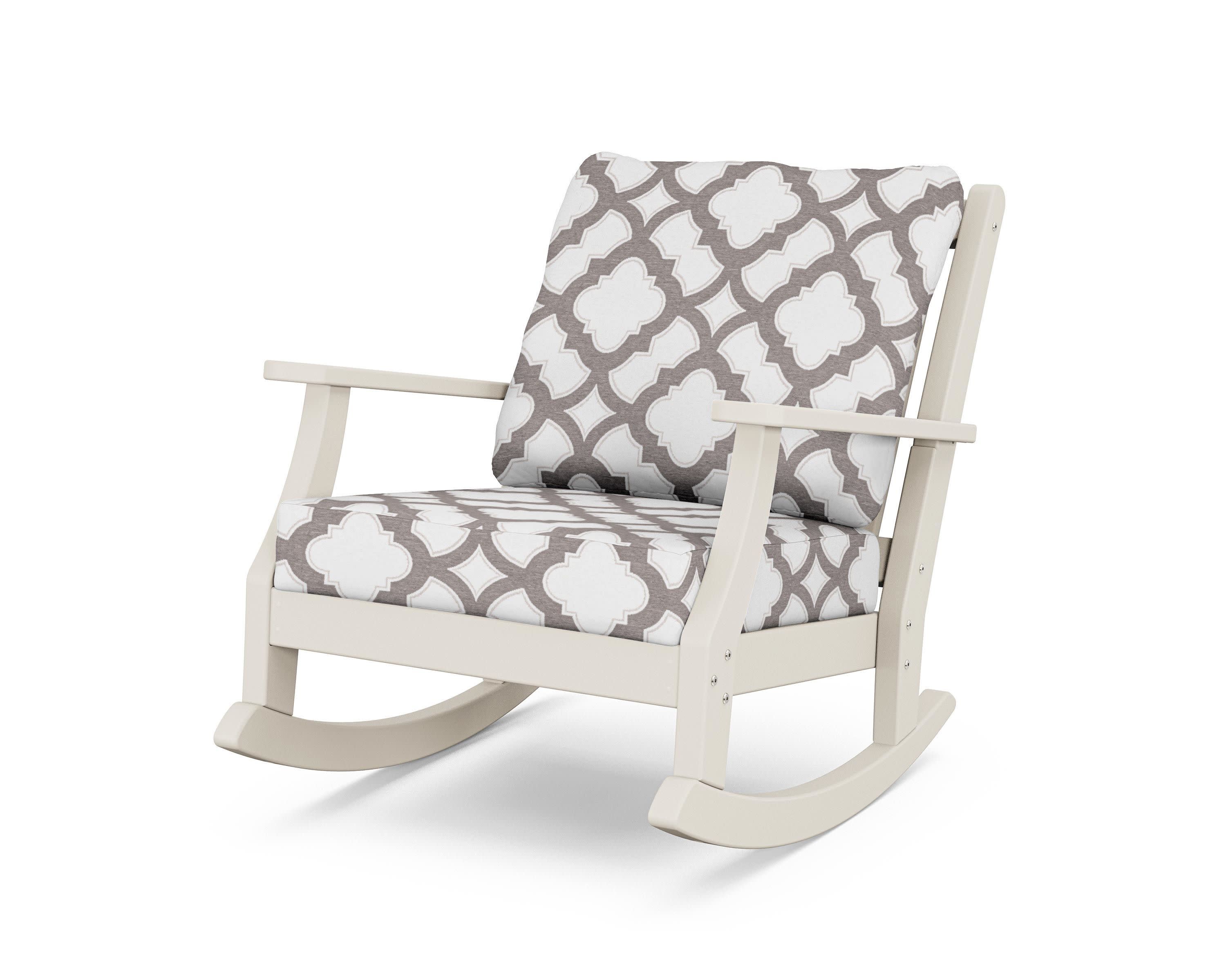 Wovendale Deep Seating Rocking Chair in Sand / Trellis Grey Mist