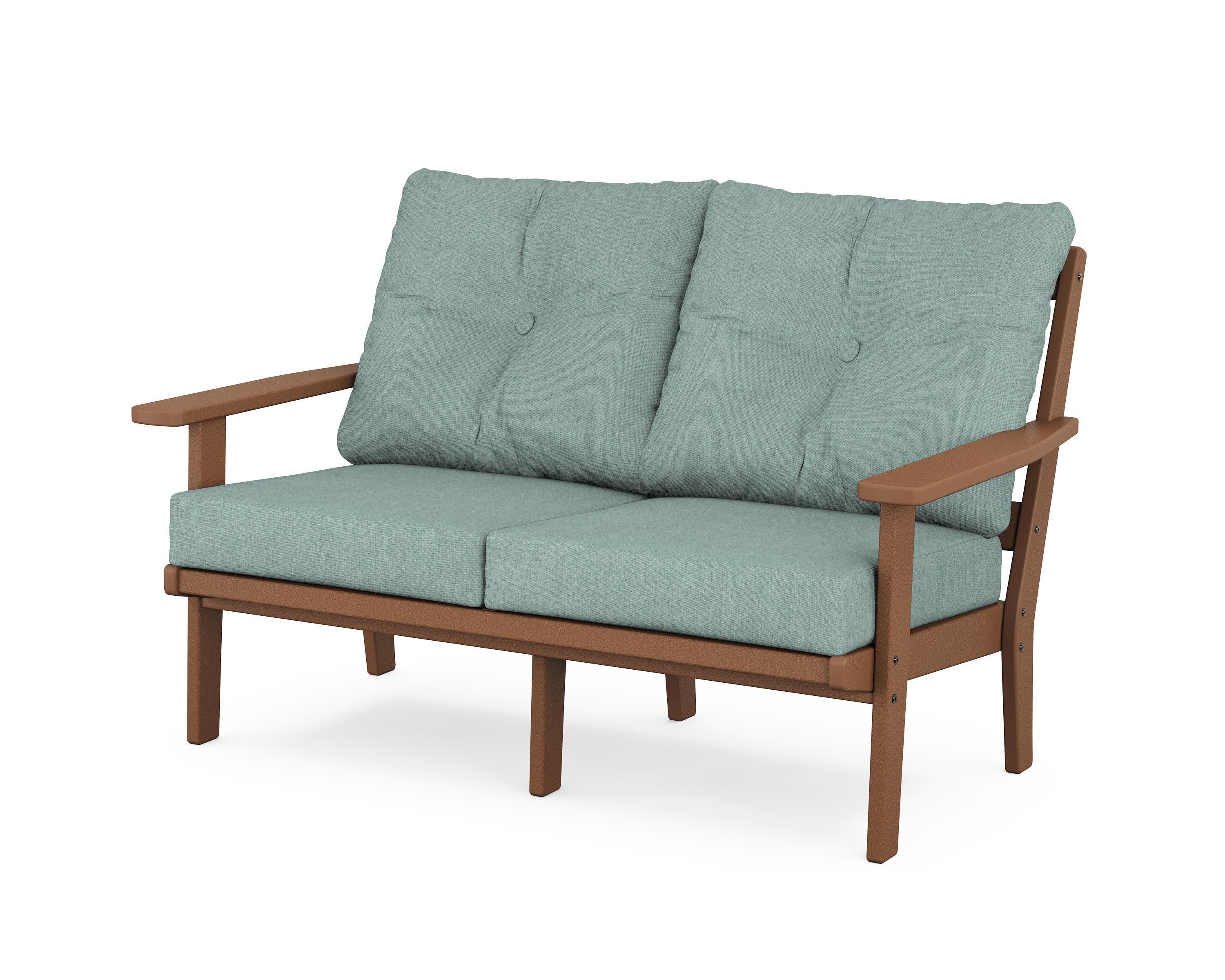 Prairie Deep SeatingLoveseat in Teak / Glacier Spa