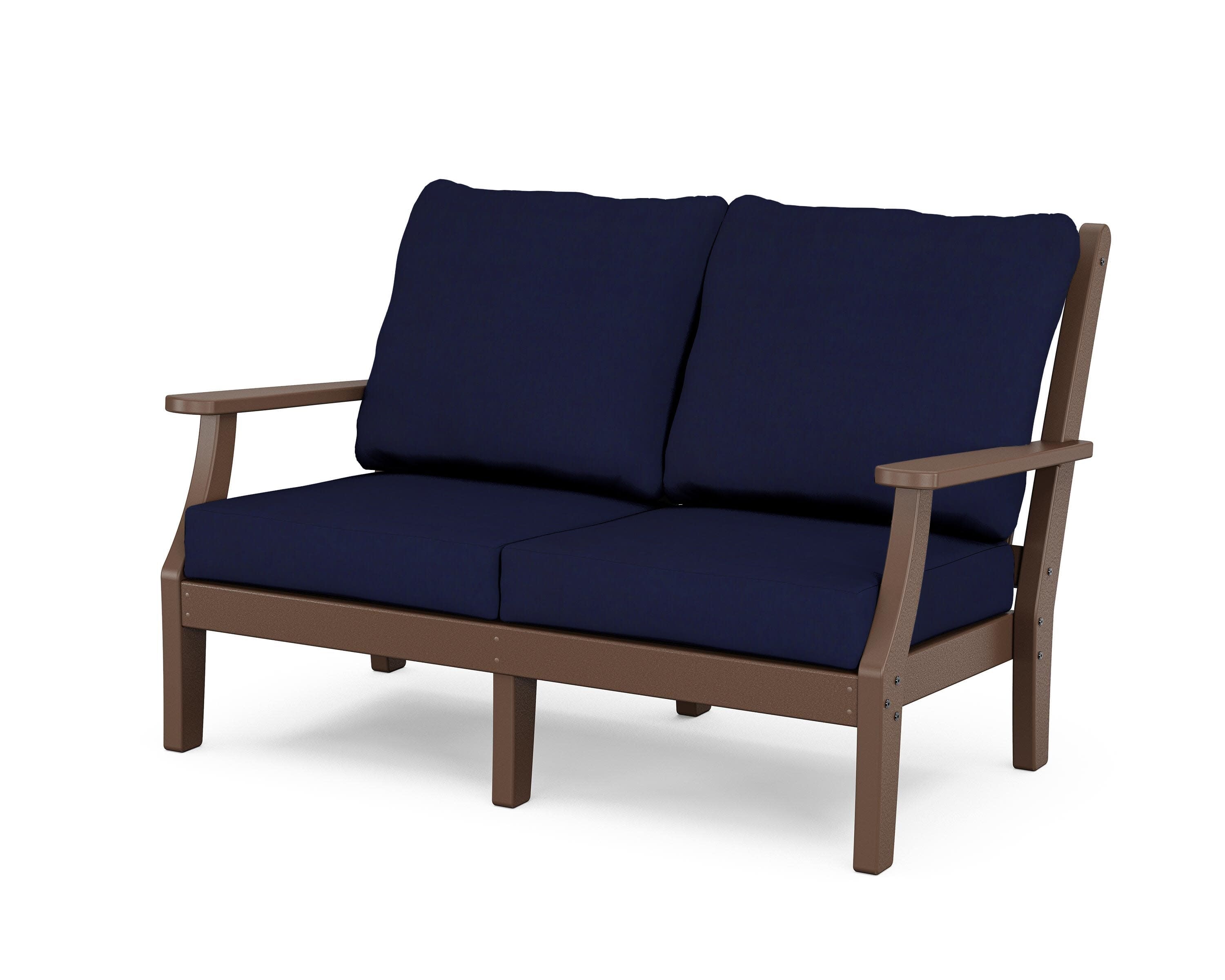 Wovendale Deep Seating Loveseat in Mahogany / Navy
