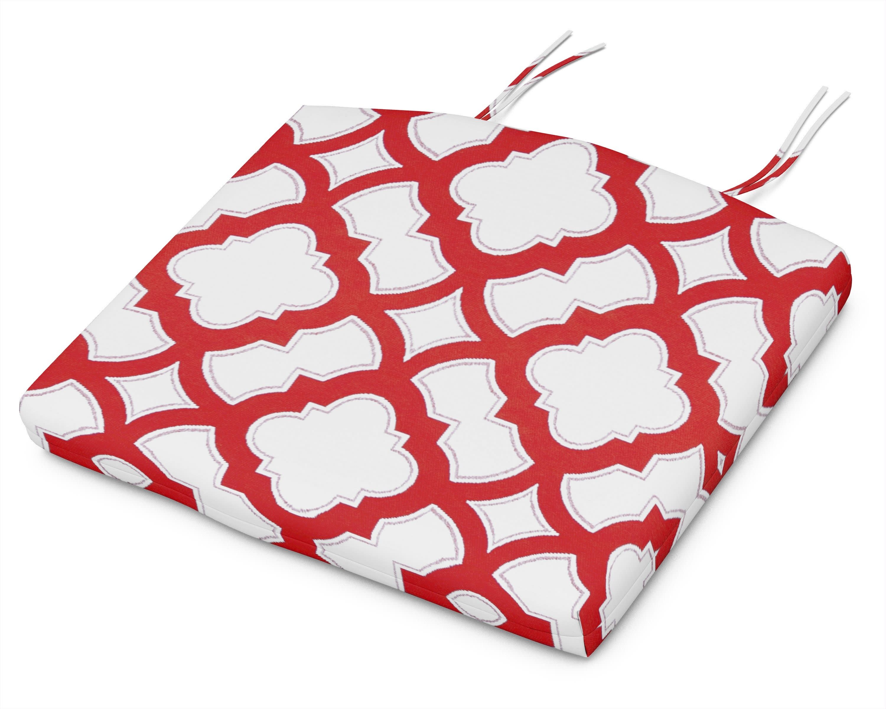 Standard Seat Cushion 18"D x 22"W x 2.5"H in Trellis Crimson