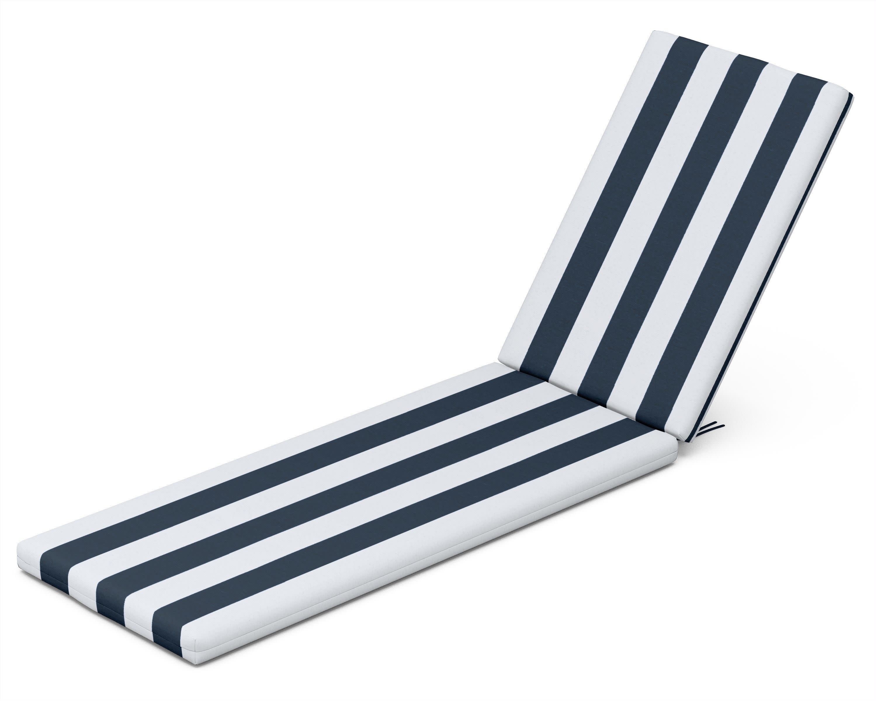 Chaise Cushion in Cabana Stripe Marine Indigo