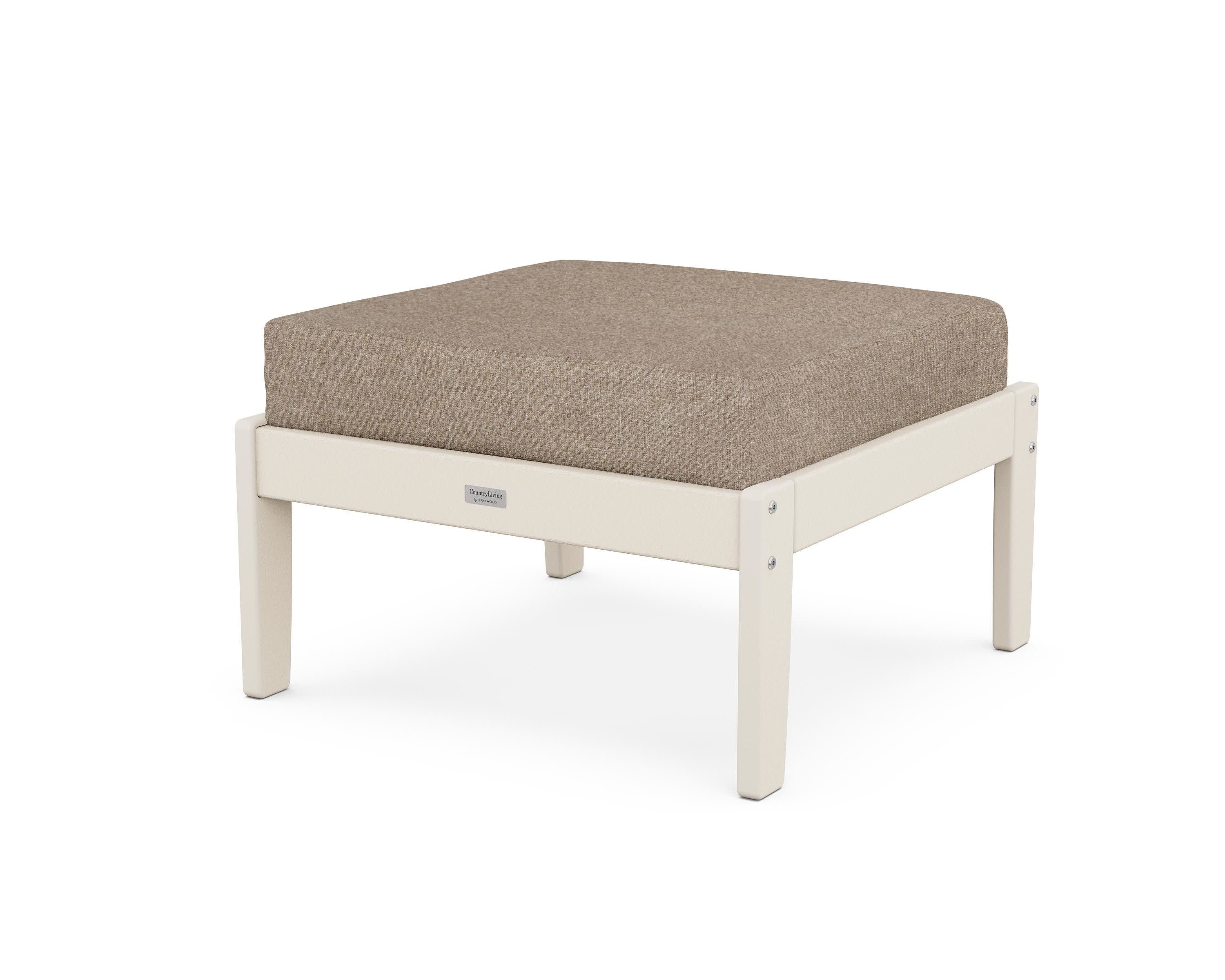 Cottage Deep Seating Ottoman in Sand / Spiced Burlap