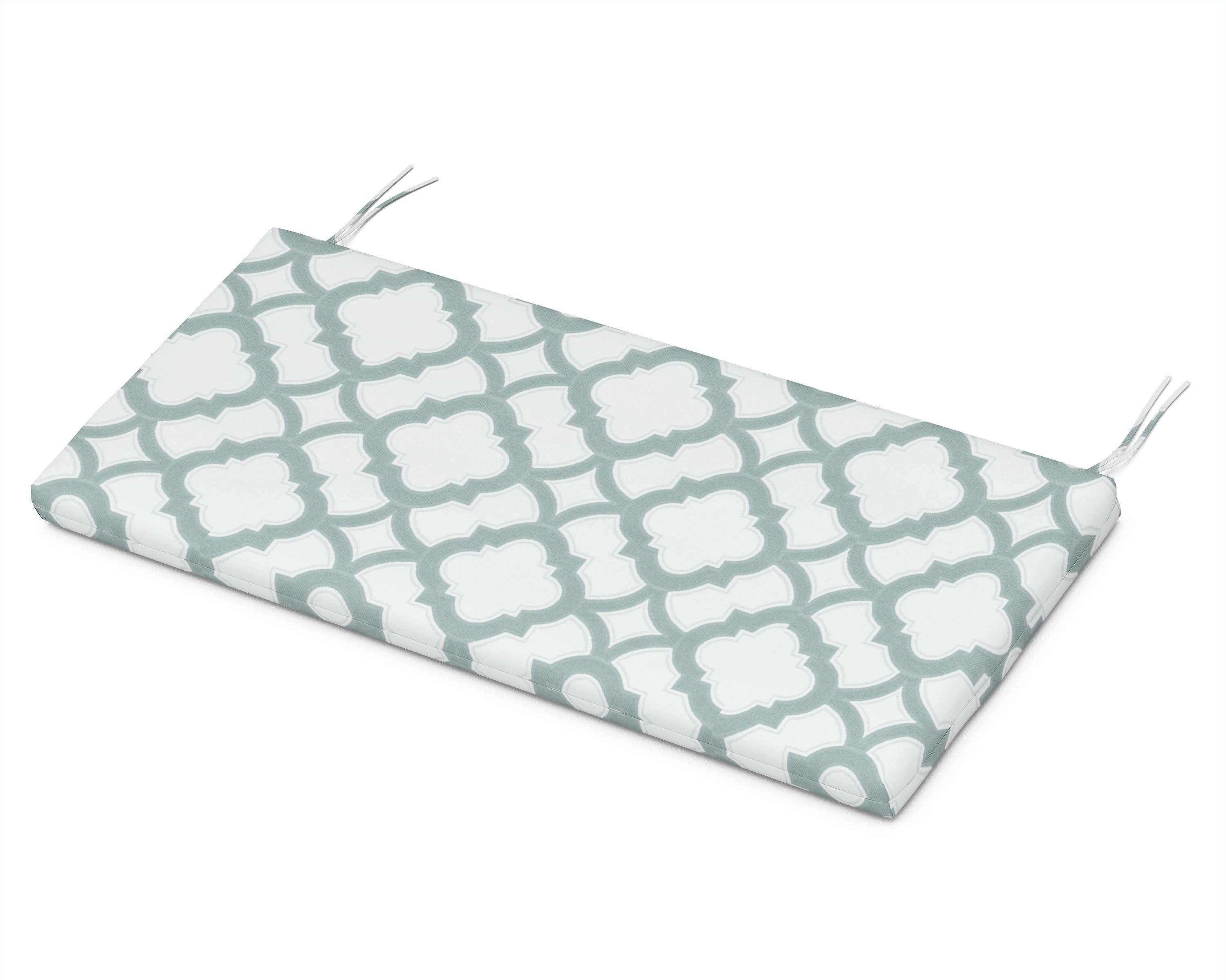 Bench Seat Cushion - 18.5"D x 43.5"W x 2.5"H in Trellis Glacier Spa