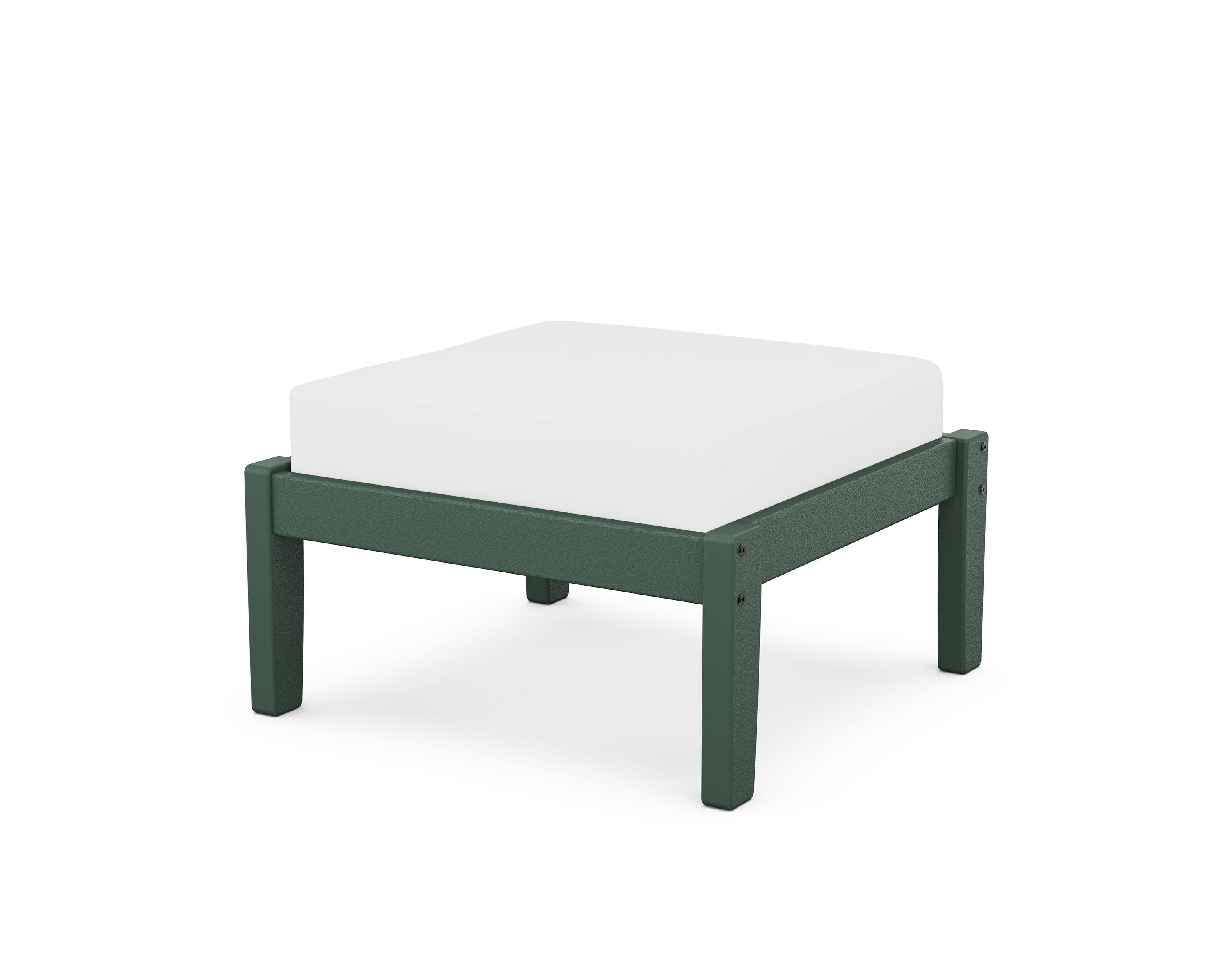 Deep Seating Ottoman in Green / Natural