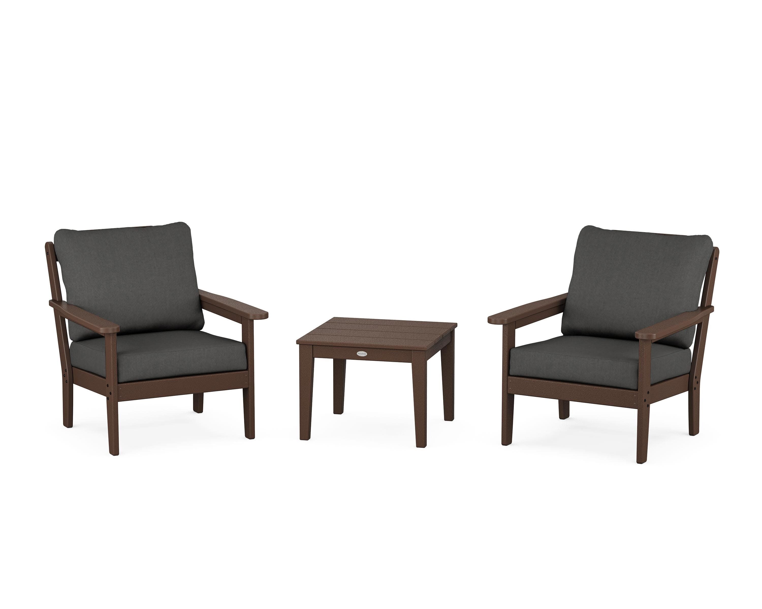 Cottage 3-Piece Deep Seating Set in Mahogany / Spectrum Carbon