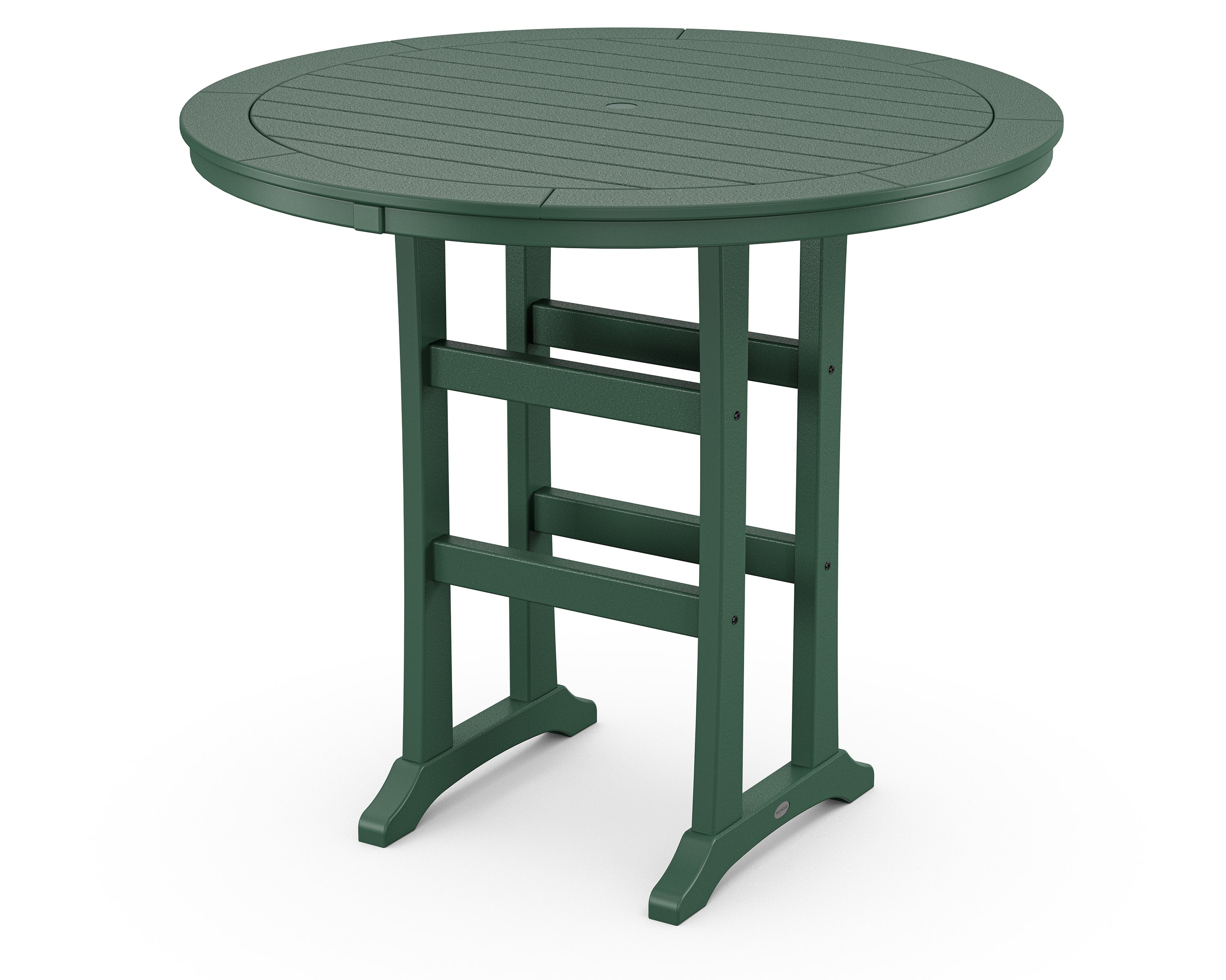 Nautical Trestle 48" Round Bar Table in Green