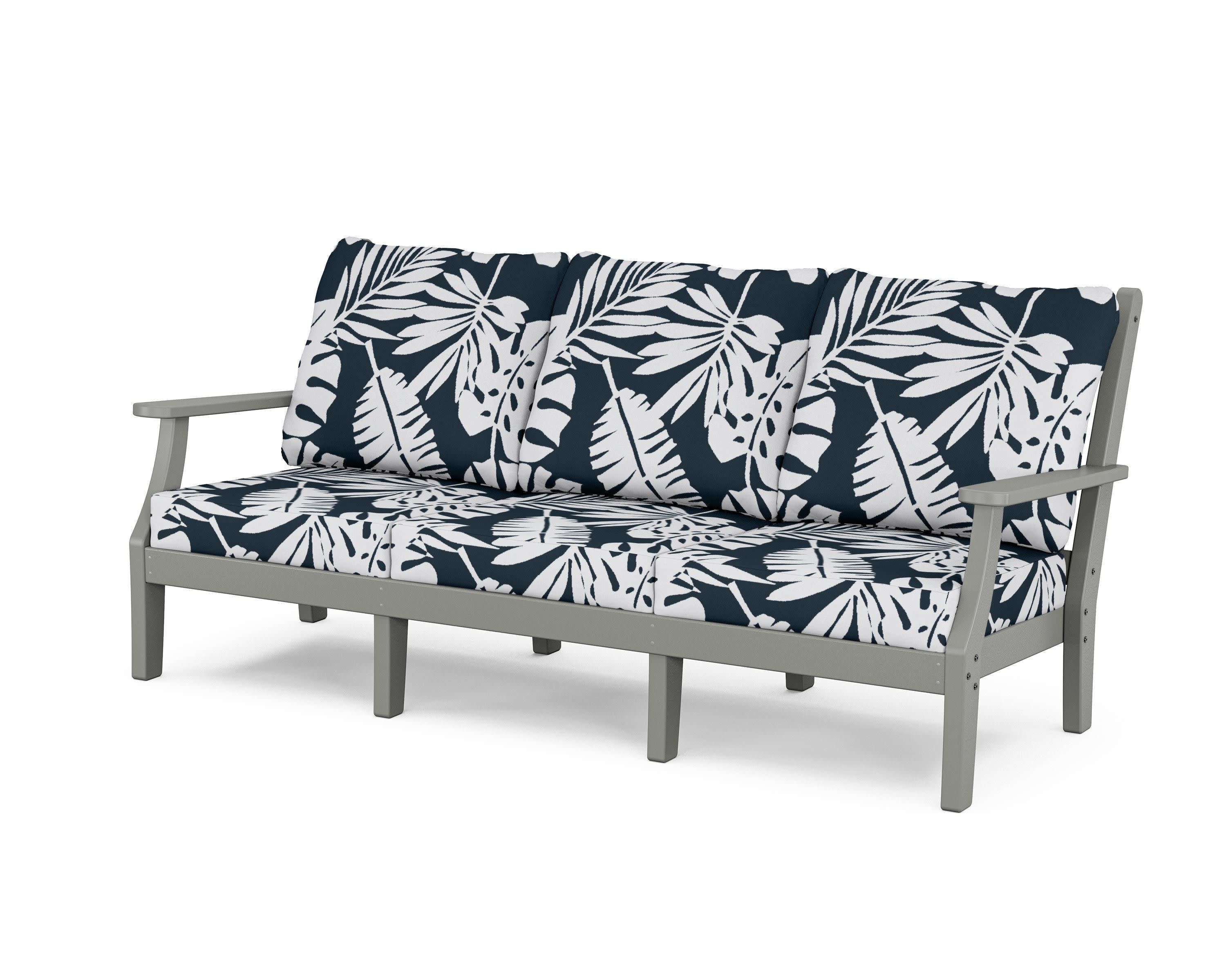 Wovendale Deep Seating Sofa in Slate Grey / Leaf Marine Indigo