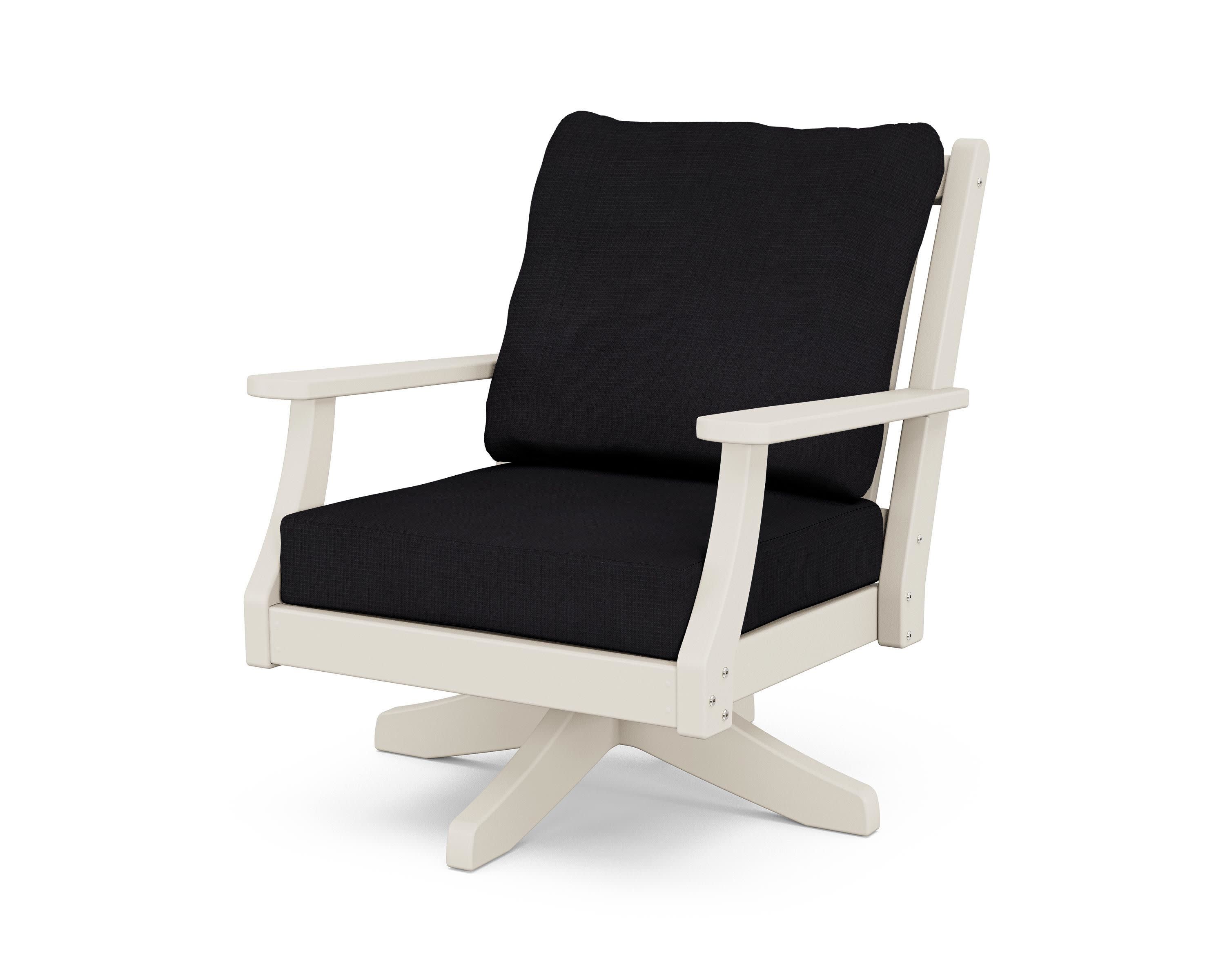 Wovendale Deep Seating Swivel Chair in Sand / Midnight Linen