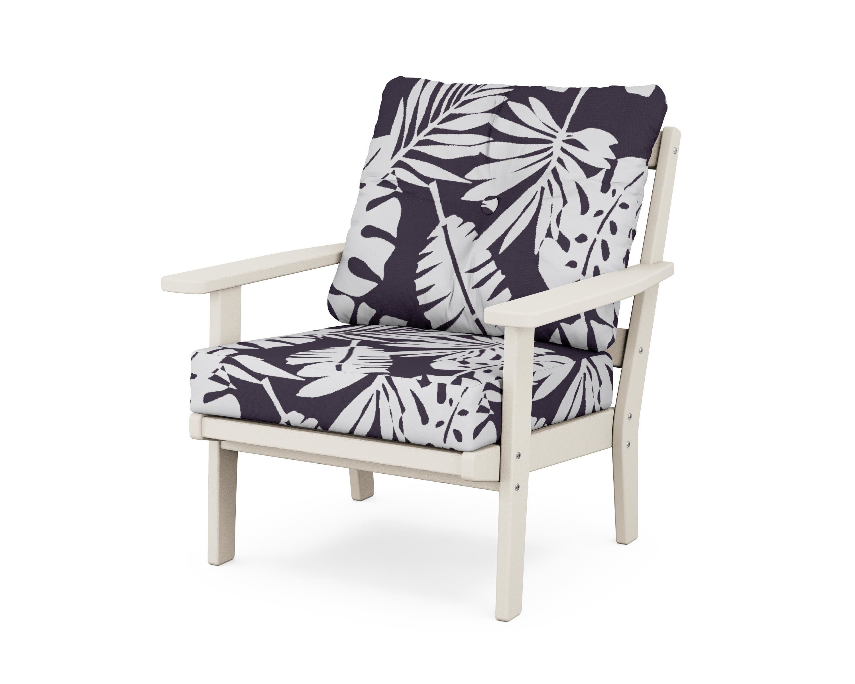Prairie Deep Seating Chair in Sand / Leaf Navy