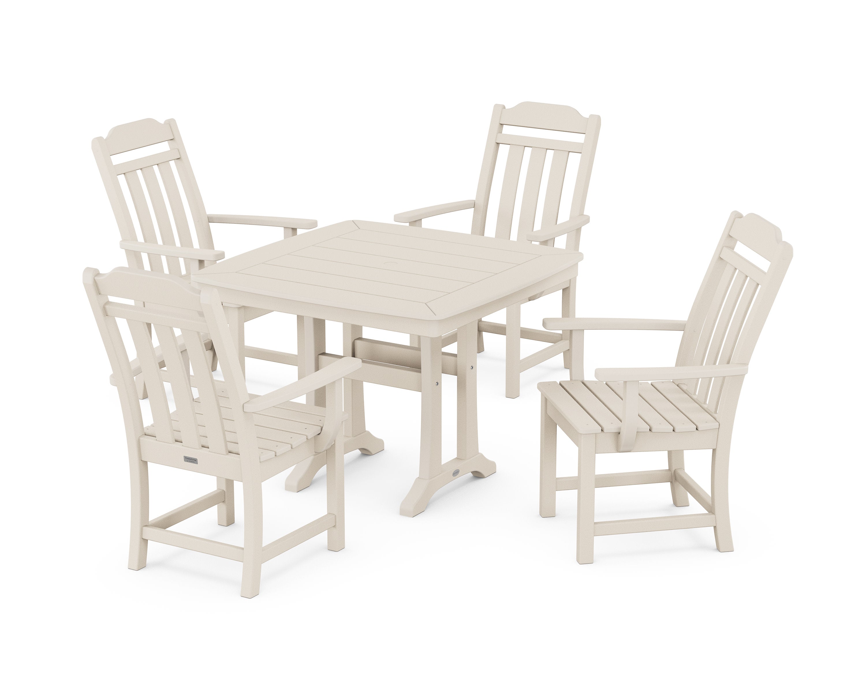 Cottage 5-Piece Dining Set with Trestle Legs in Sand