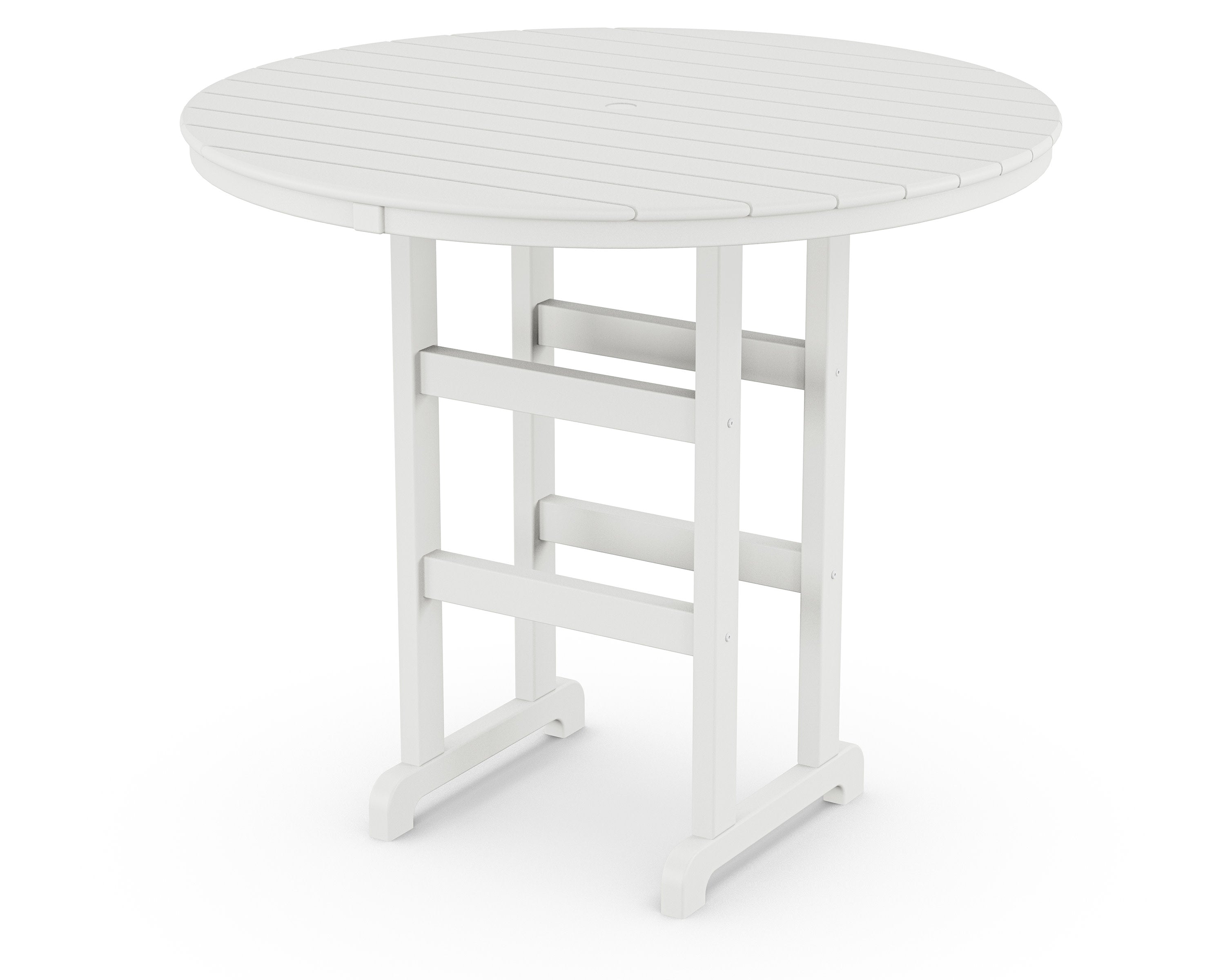 48" Round Farmhouse Bar Table in White