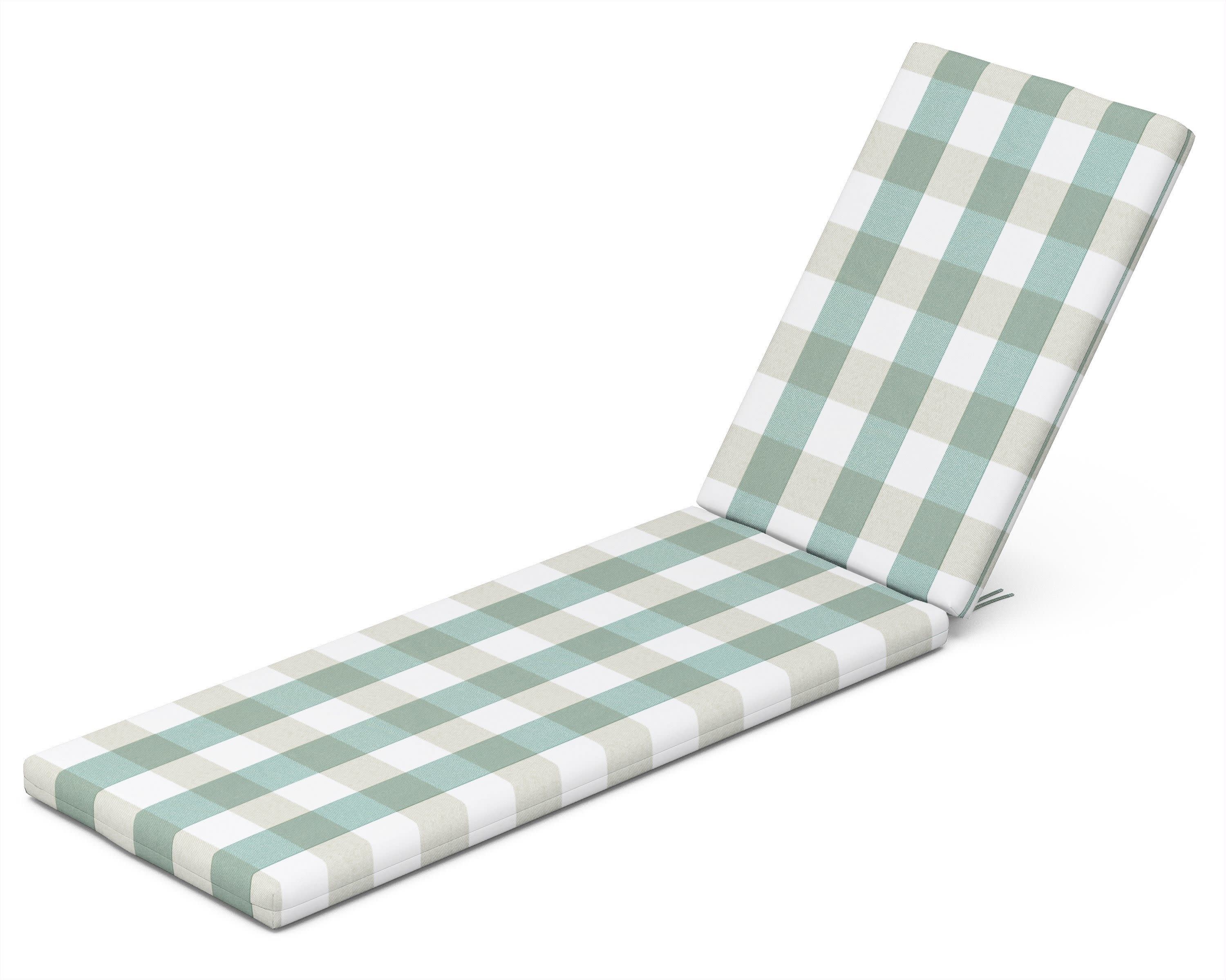 Chaise Cushion in Buffalo Plaid Glacier Spa