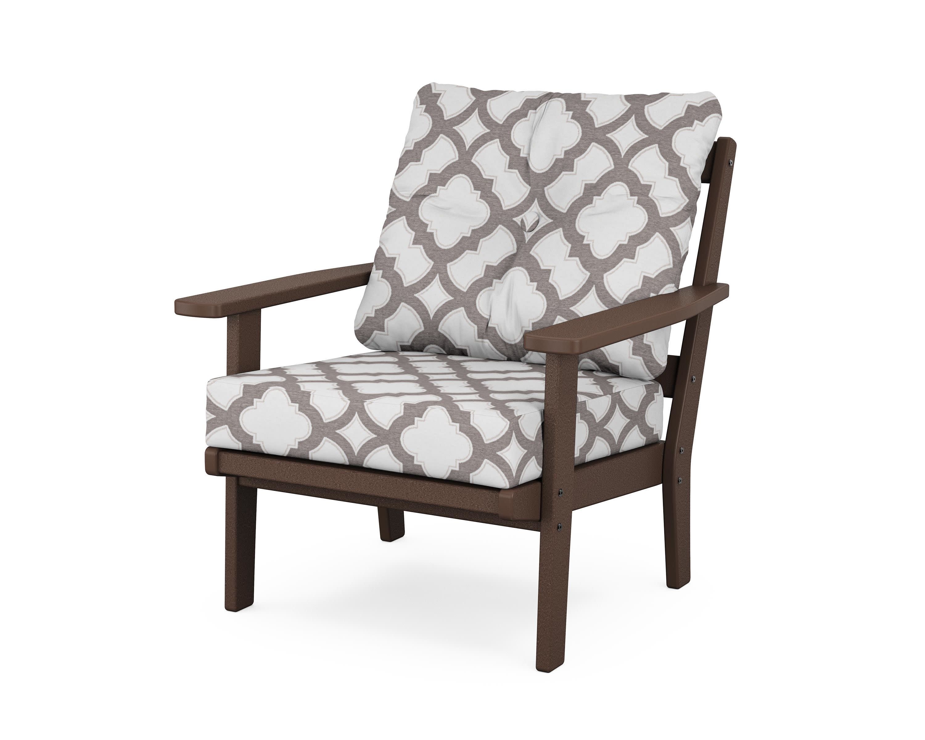Prairie Deep Seating Chair in Mahogany / Trellis Grey Mist