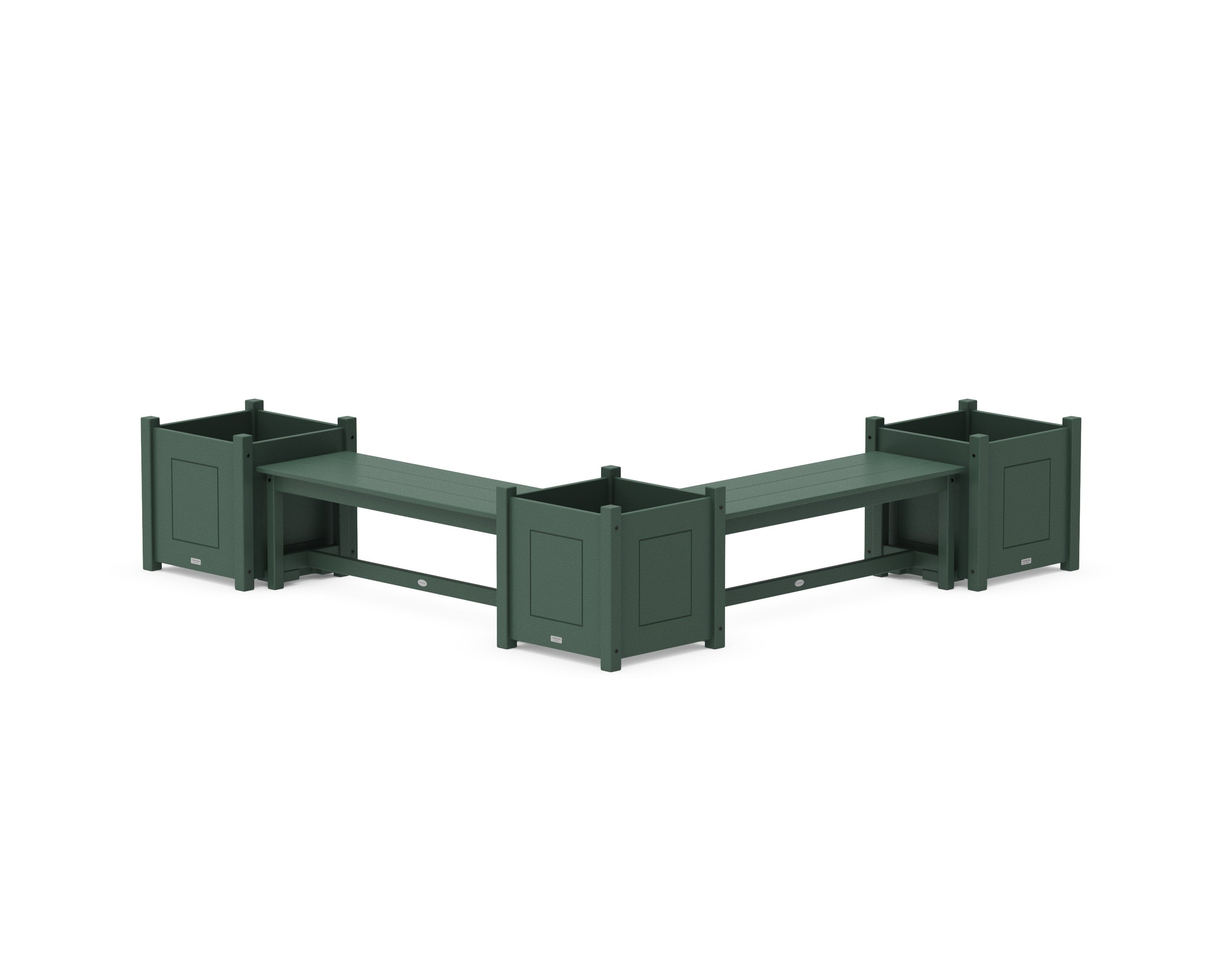 48" Country Living L- Shaped Planter Bench Corner Set - Large in Green