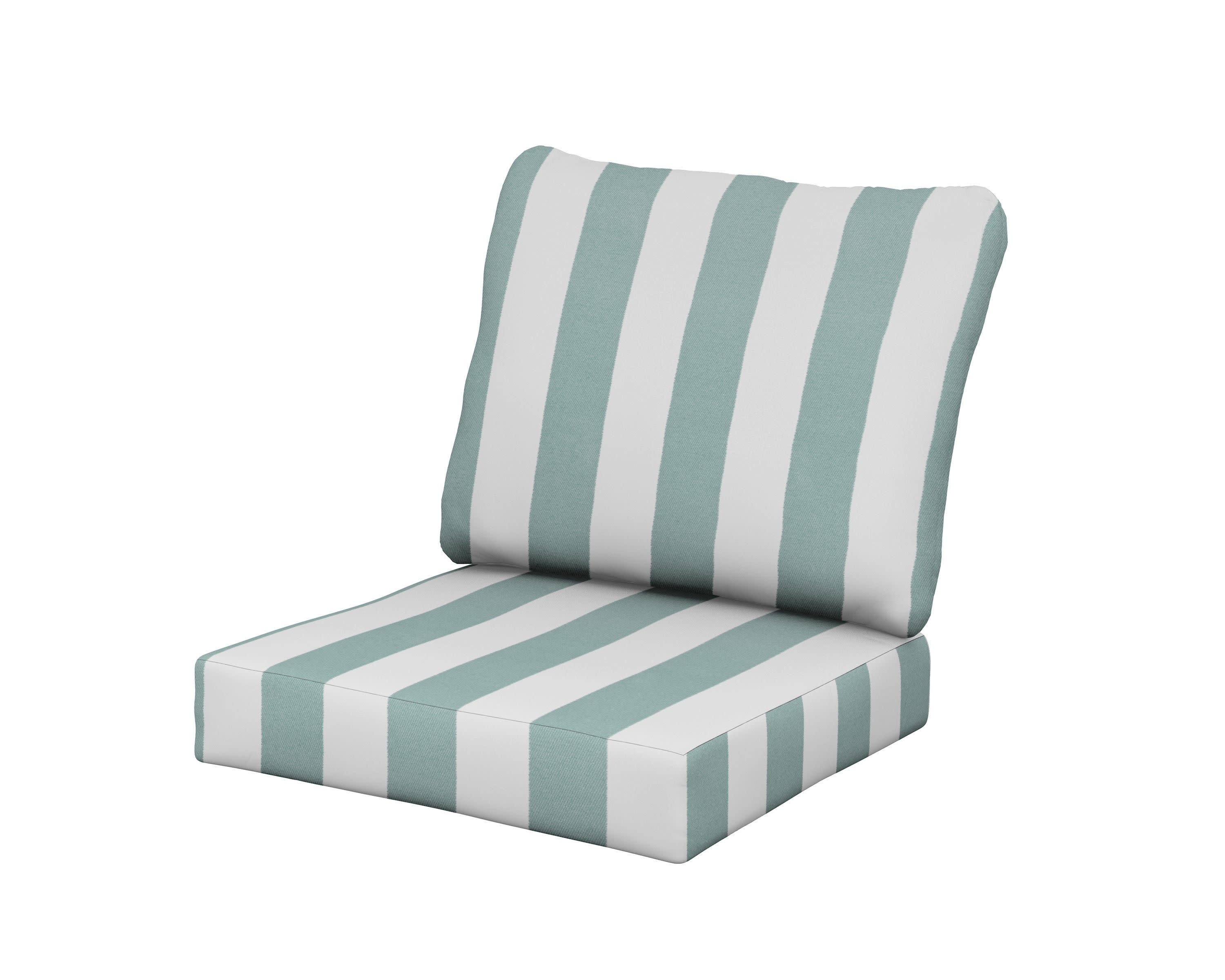 Classics Seat/Back Cushion Set in Cabana Stripe Glacier Spa