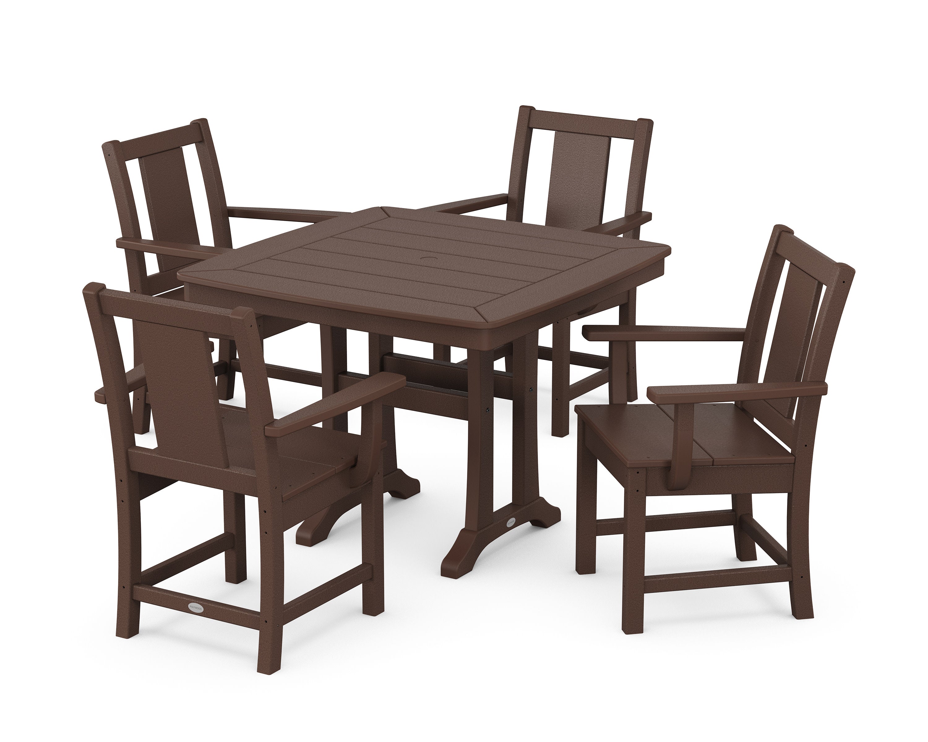 Prairie 5-Piece Dining Set with Trestle Legs in Mahogany