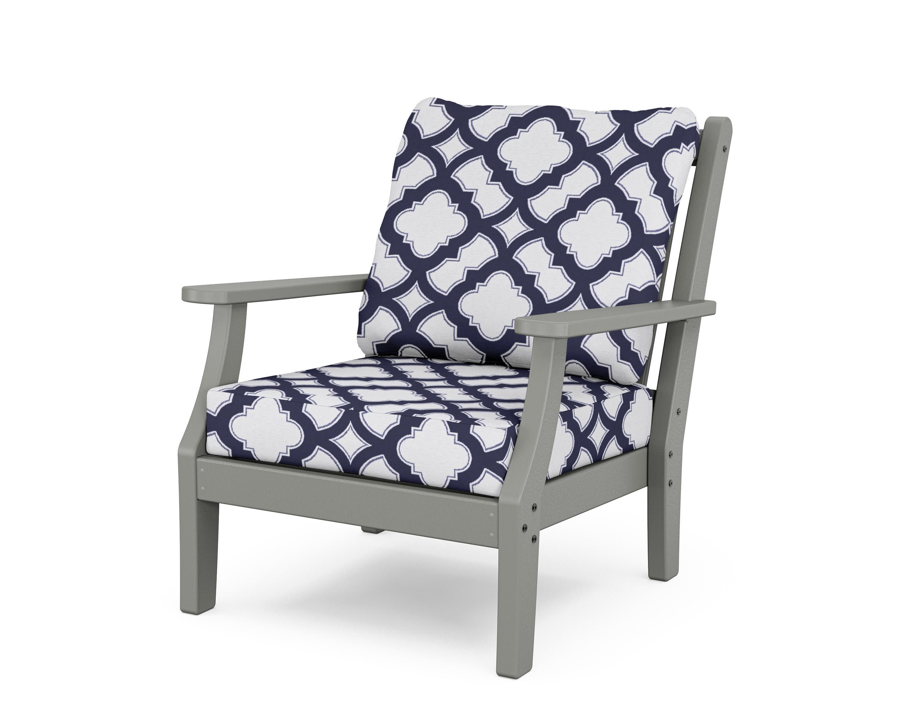 Wovendale Deep Seating Chair in Slate Grey / Trellis Navy