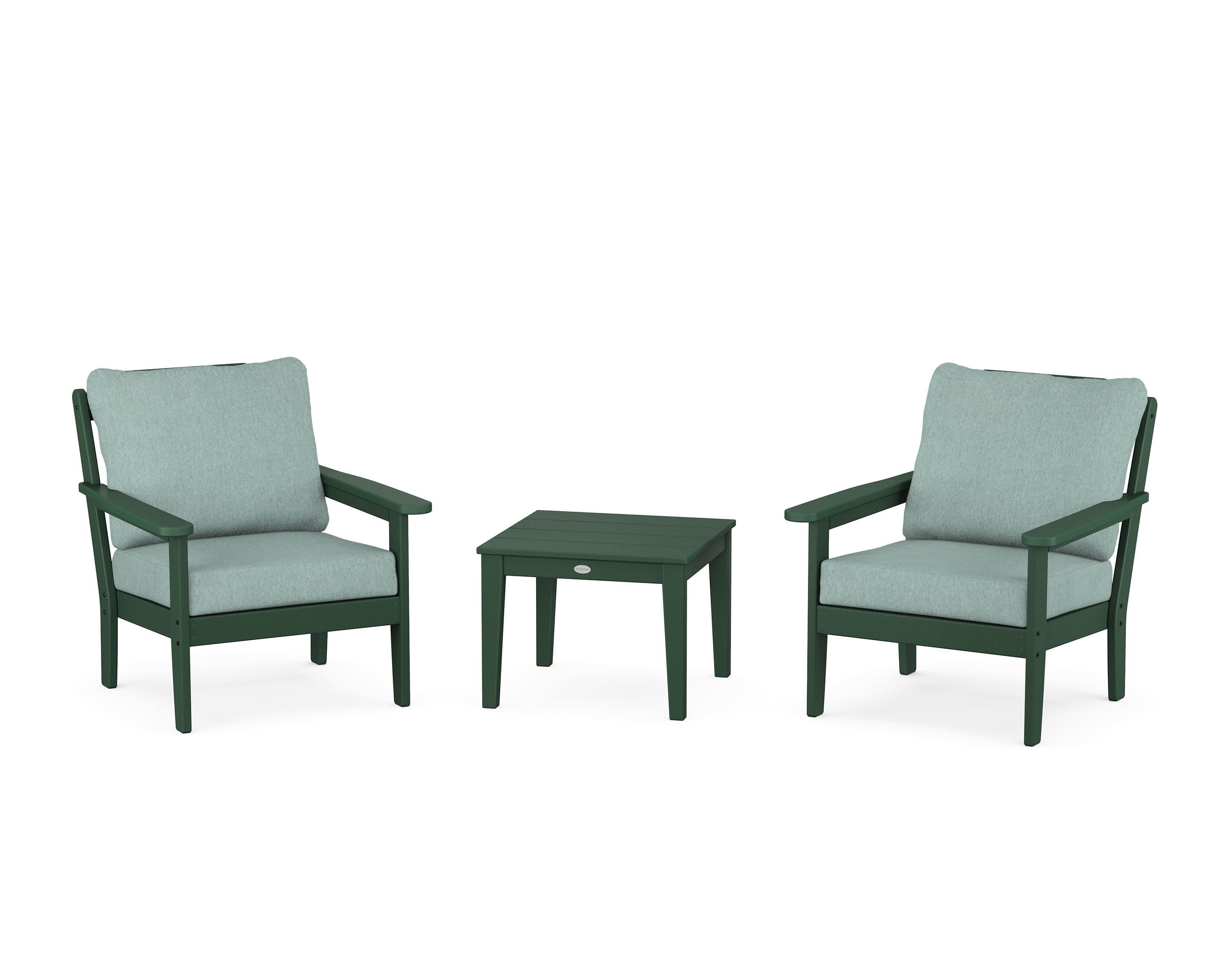 Cottage 3-Piece Deep Seating Set in Green / Glacier Spa
