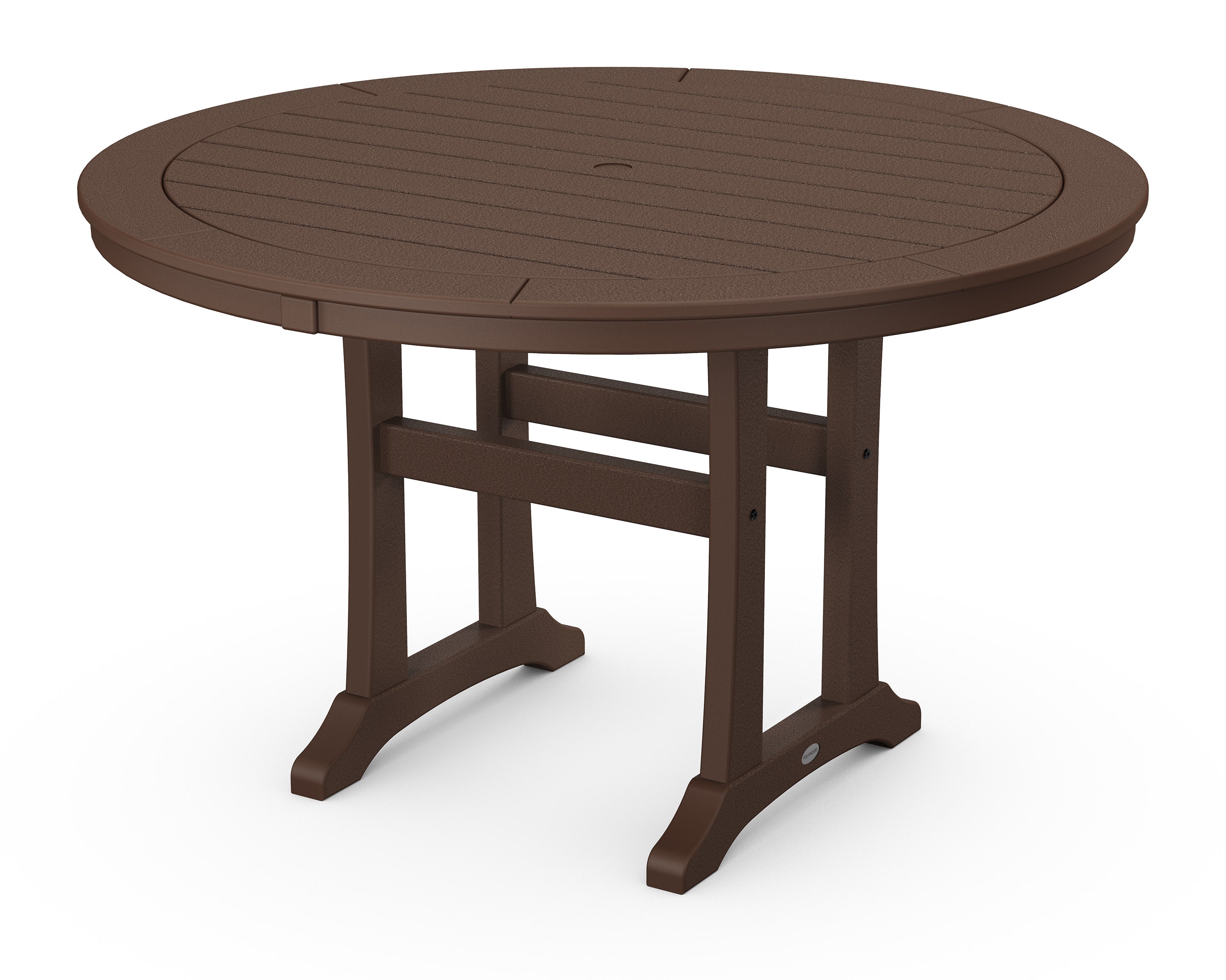 Nautical Trestle 48" Round Dining Table in Mahogany