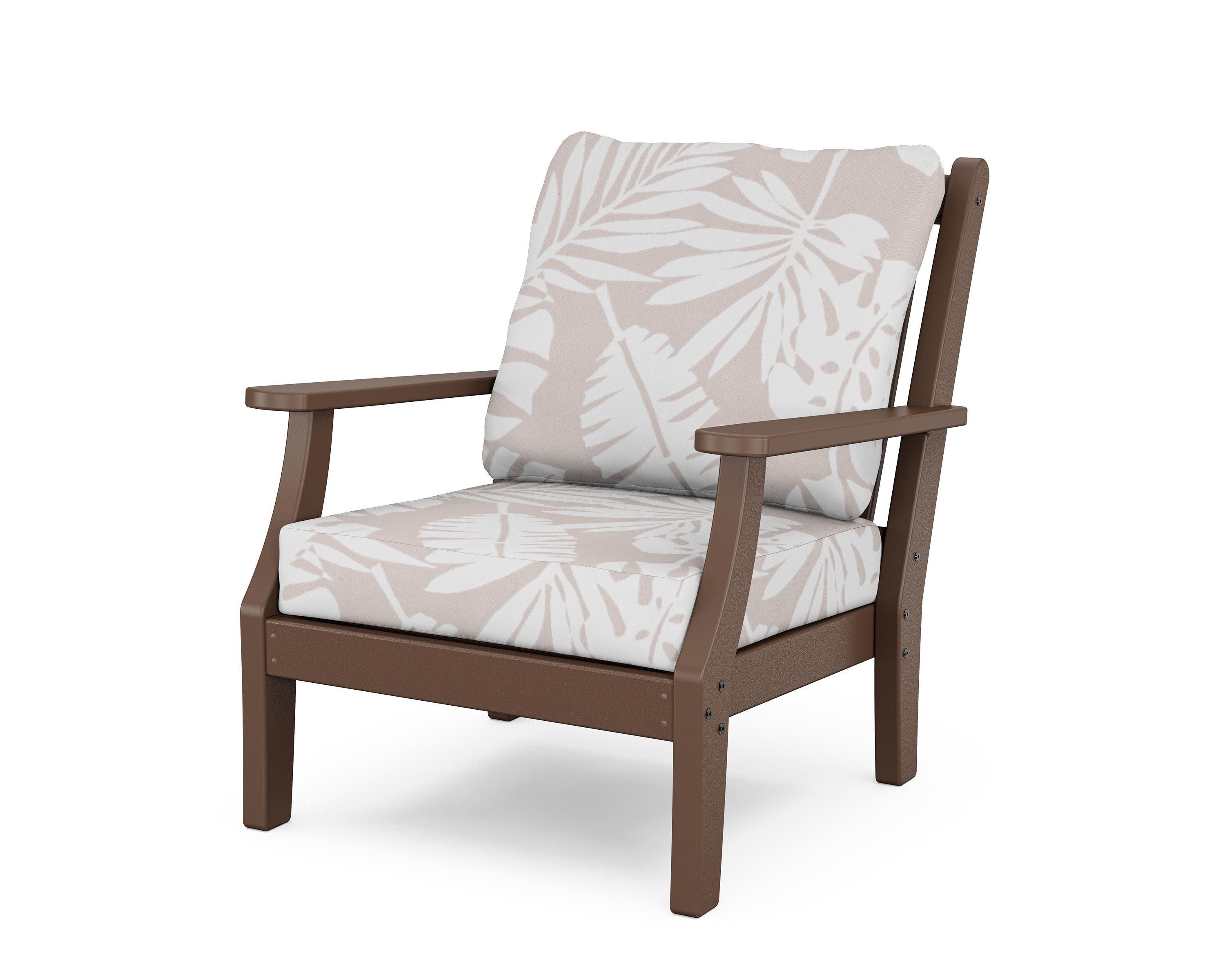 Wovendale Deep Seating Chair in Mahogany / Leaf Dune Burlap