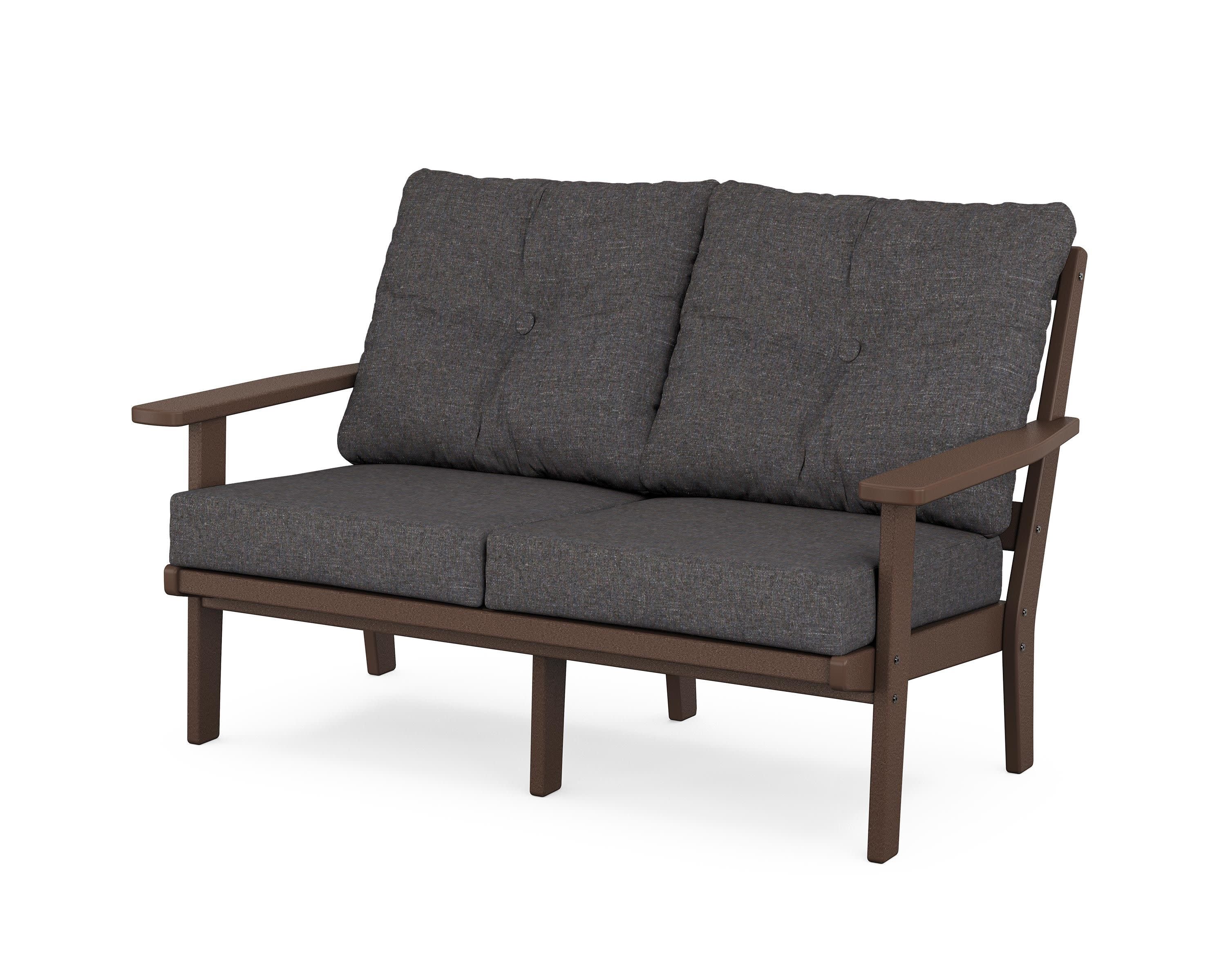 Prairie Deep SeatingLoveseat in Mahogany / Ash Charcoal