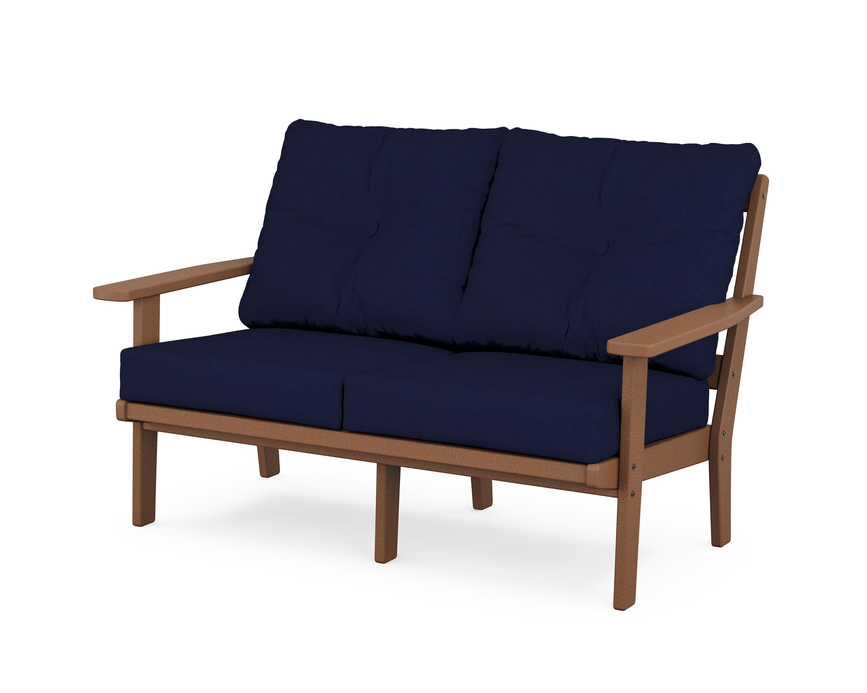 Prairie Deep SeatingLoveseat in Teak / Navy