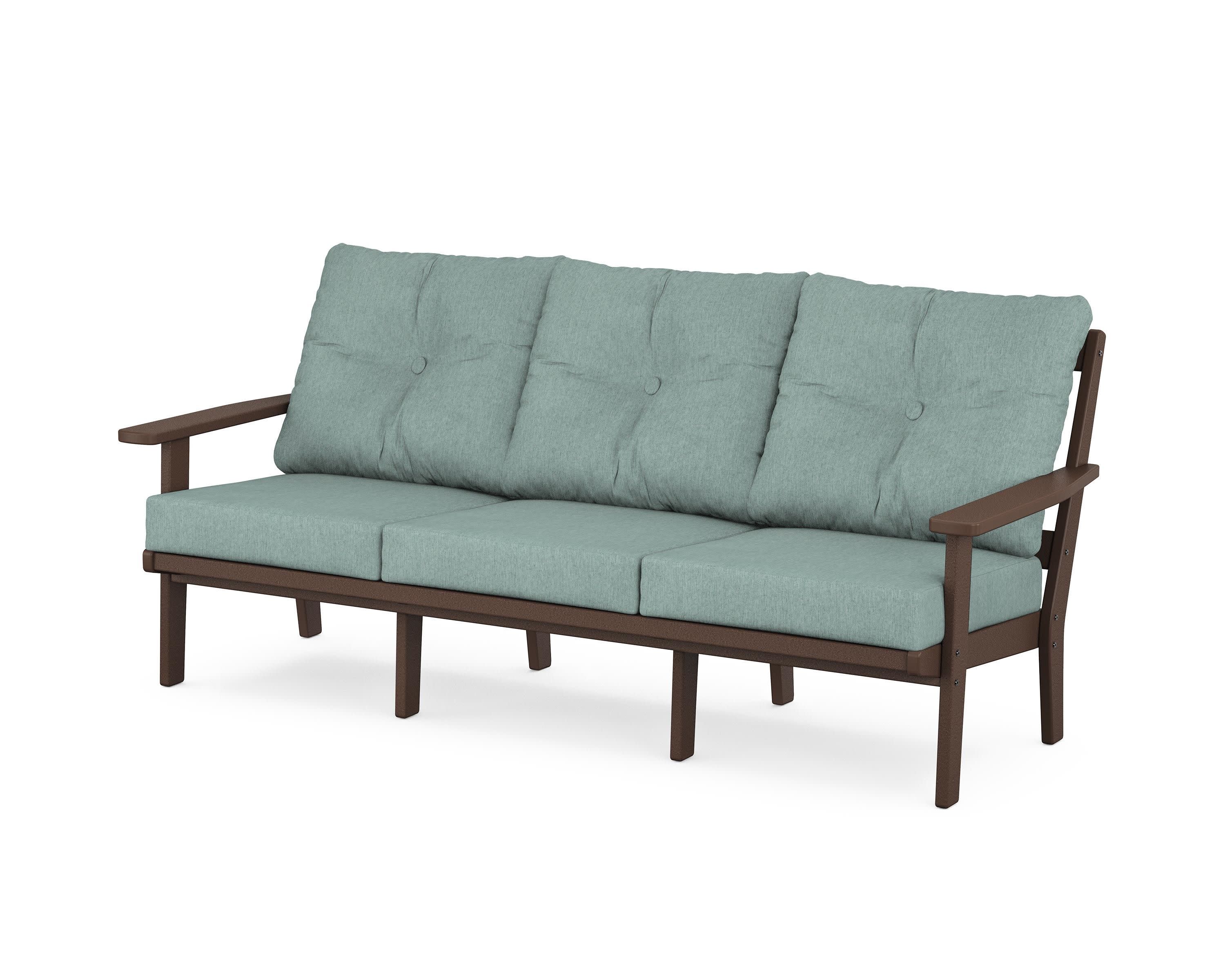 PrairieDeep Seating Sofa in Mahogany / Glacier Spa