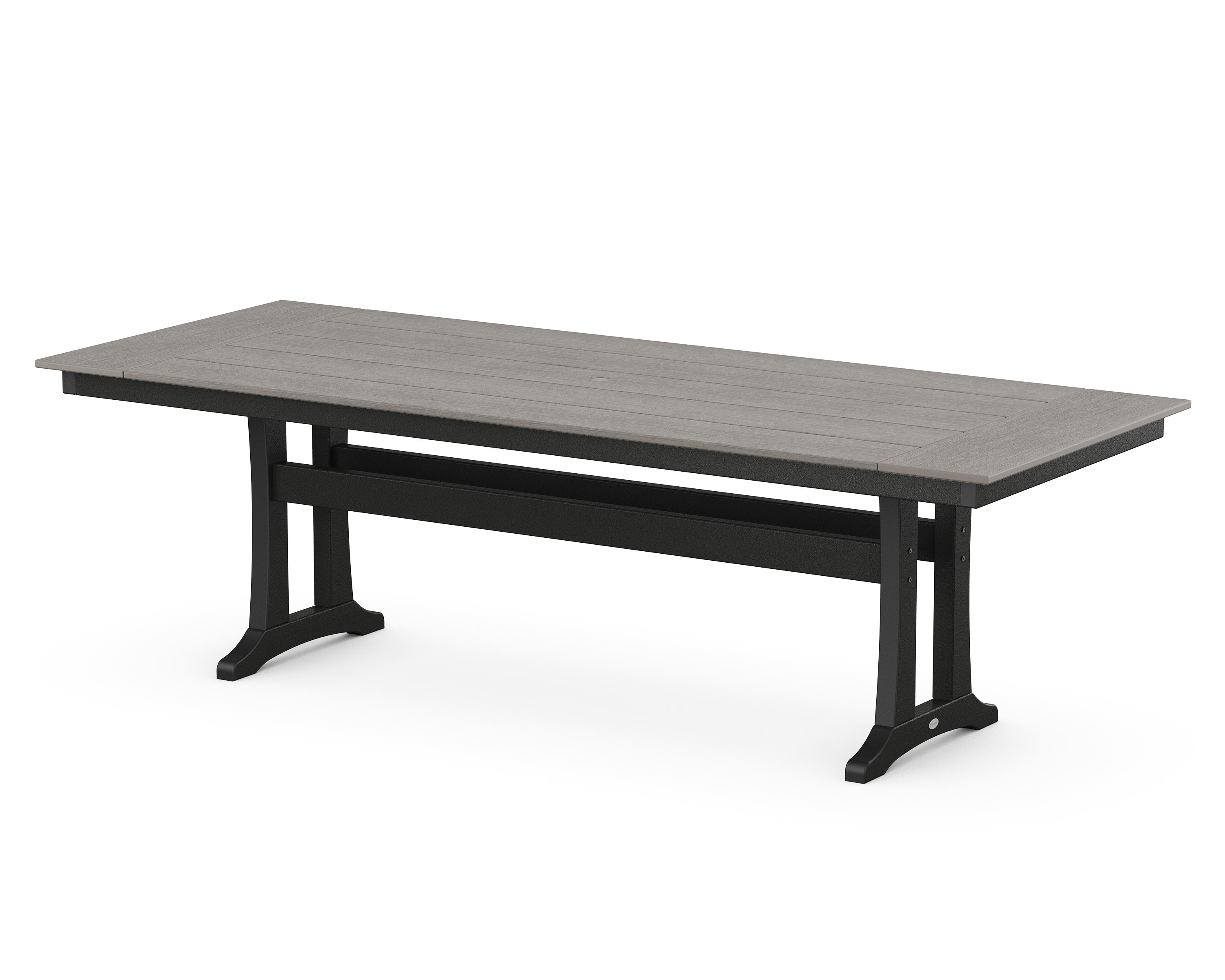 Farmhouse Trestle 38" x 96" Dining Table in Black / Driftwood