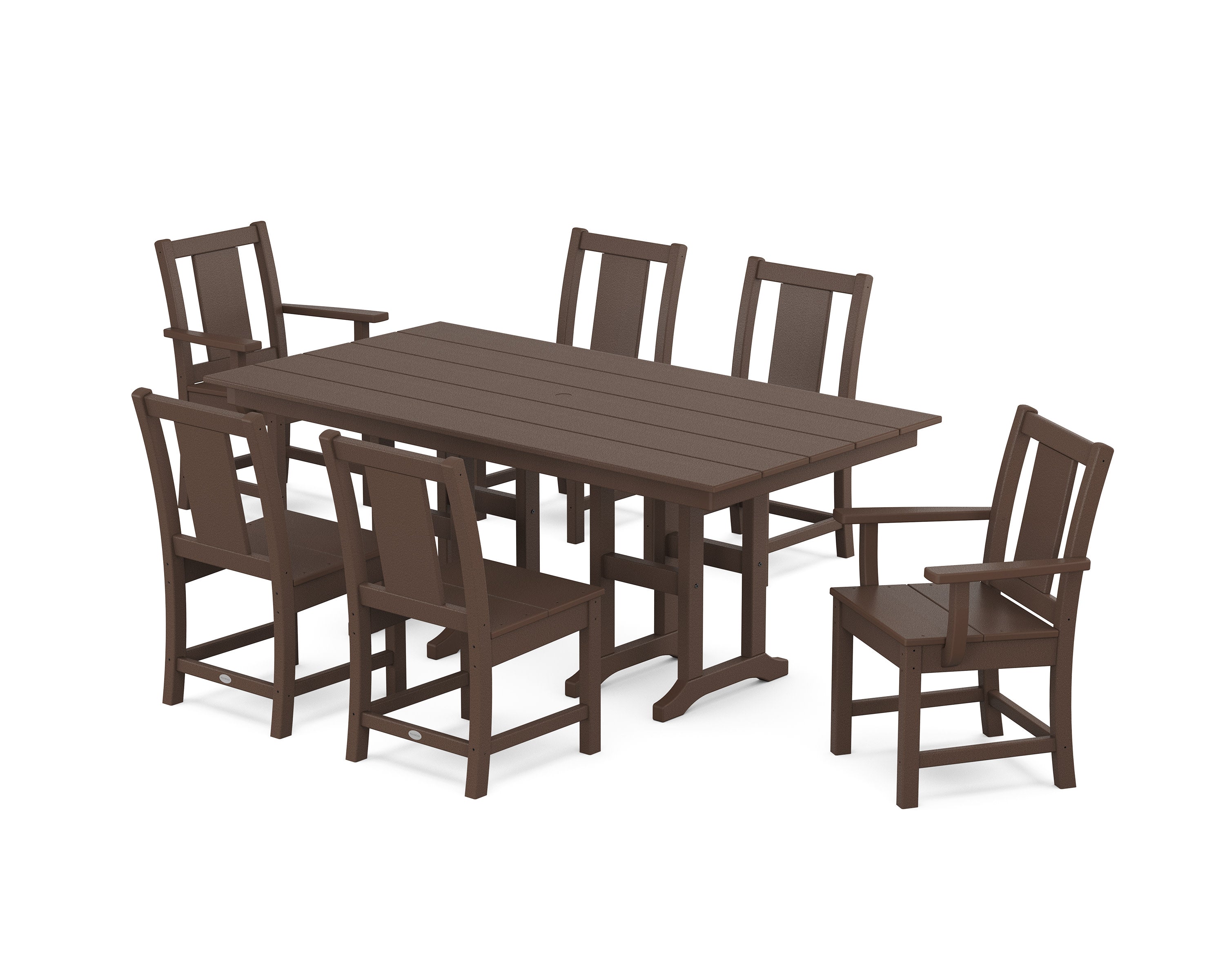 Prairie 7-Piece Farmhouse Dining Set in Mahogany