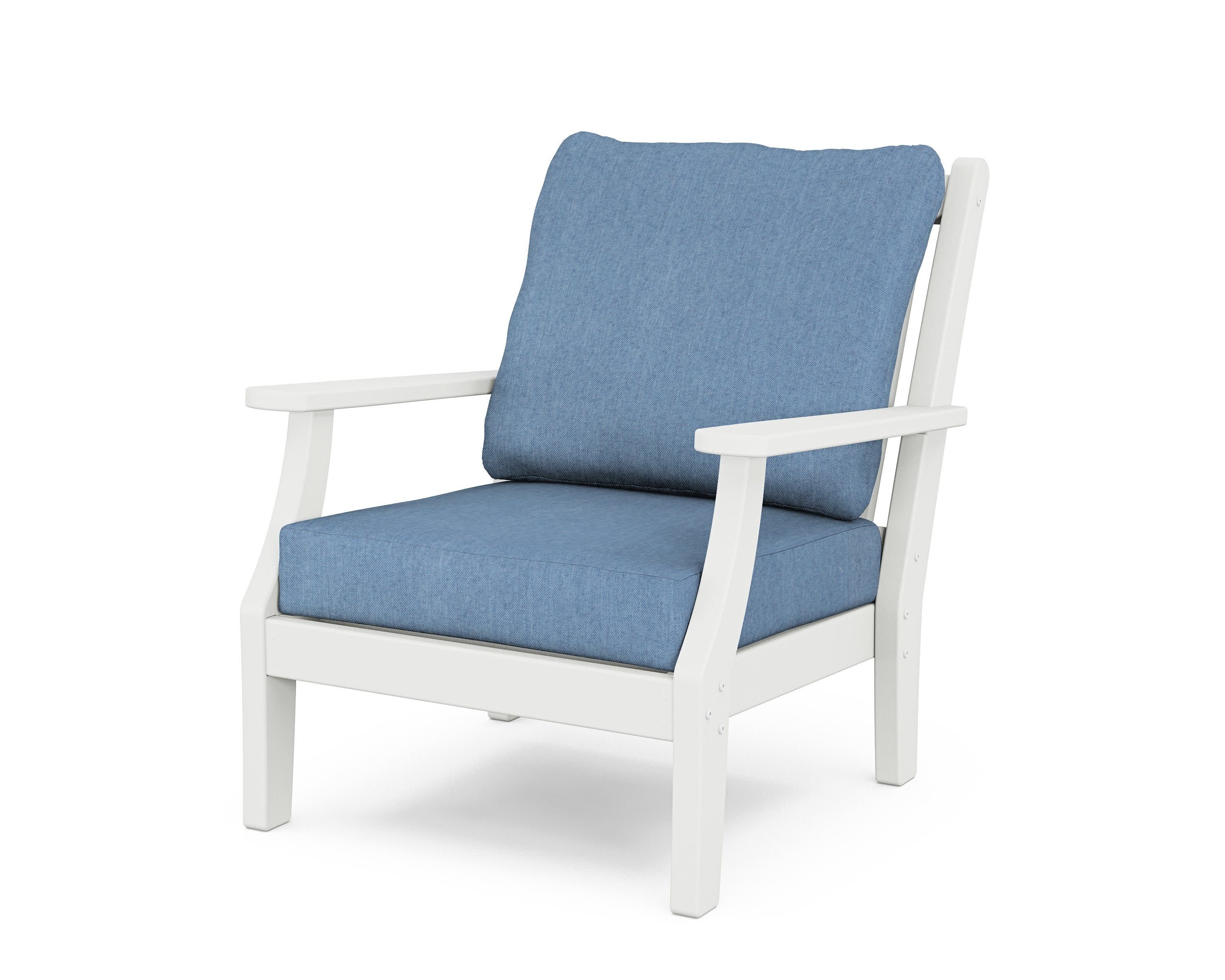 Wovendale Deep Seating Chair in White / Sky Blue