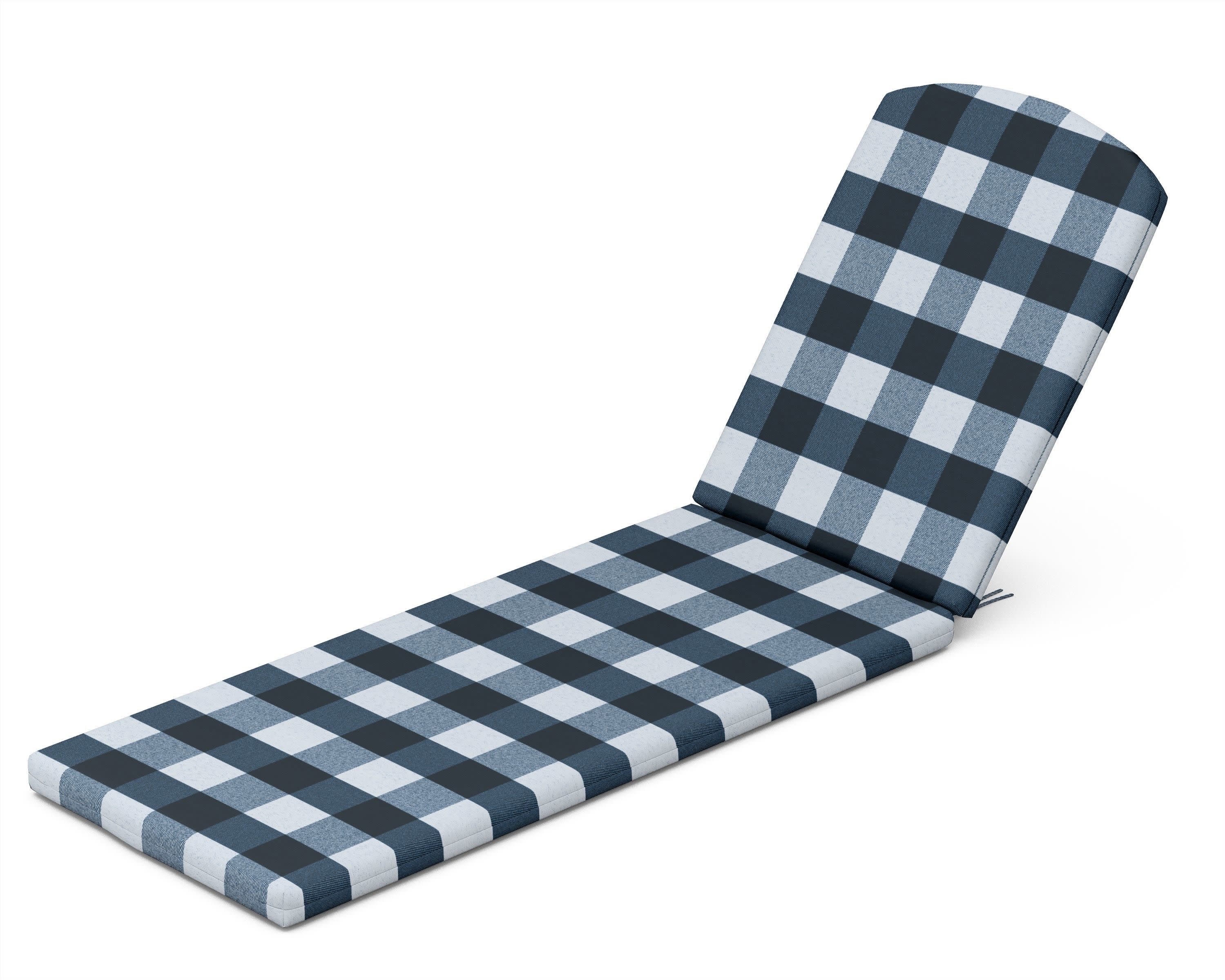 Chaise Cushion in Buffalo Plaid Marine Indigo