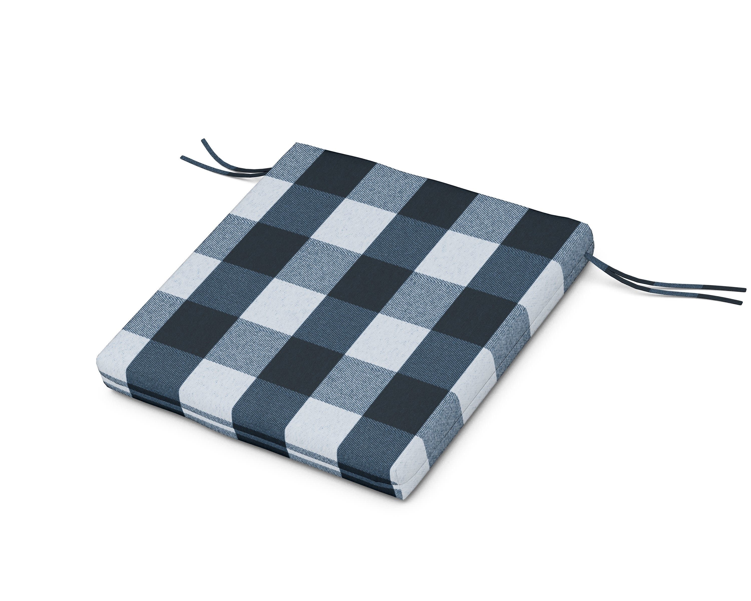 Seat Cushion - 20"D x 20"W x 2.5"H in Buffalo Plaid Marine Indigo