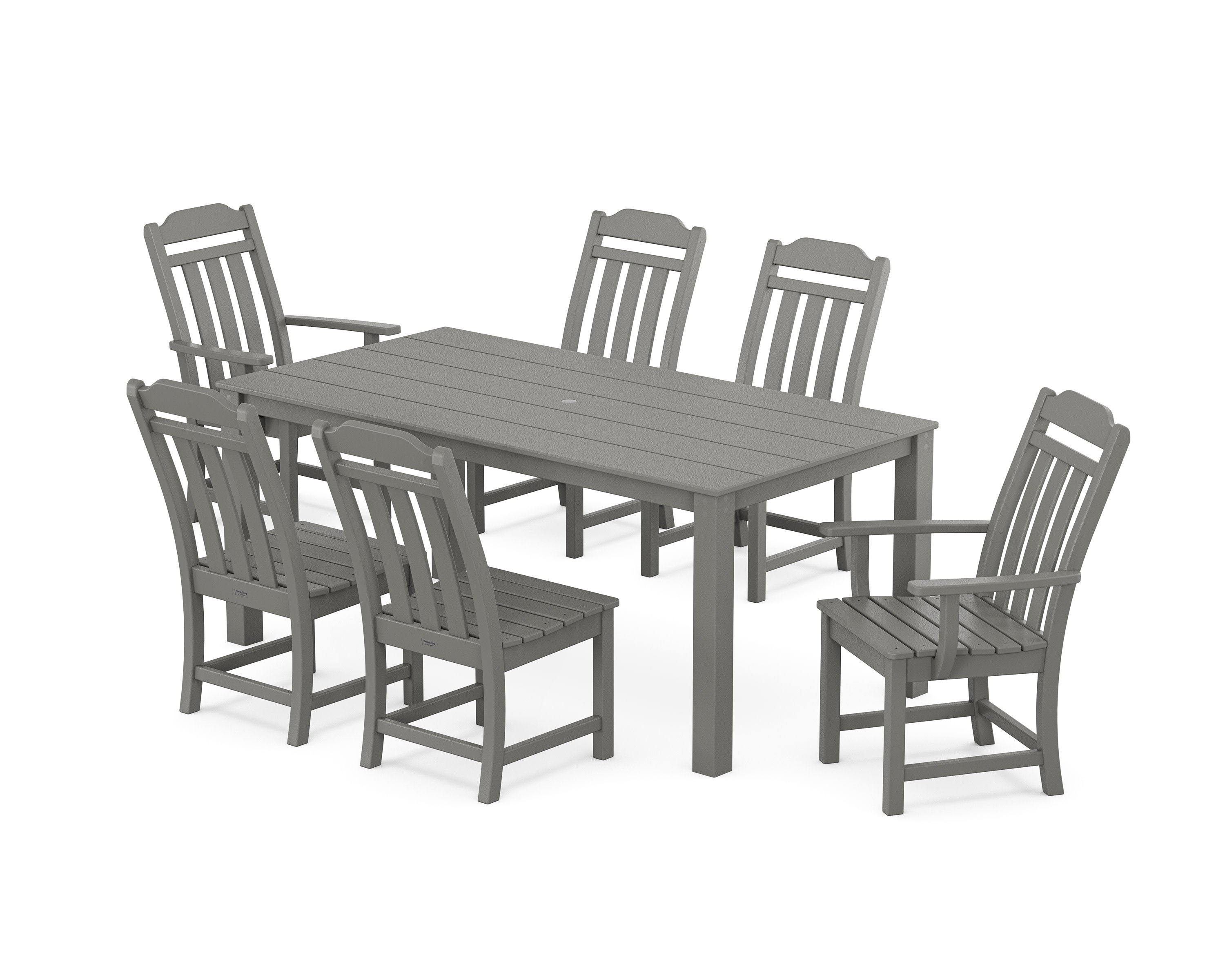 Cottage 7-Piece Parsons Dining Set in Slate Grey