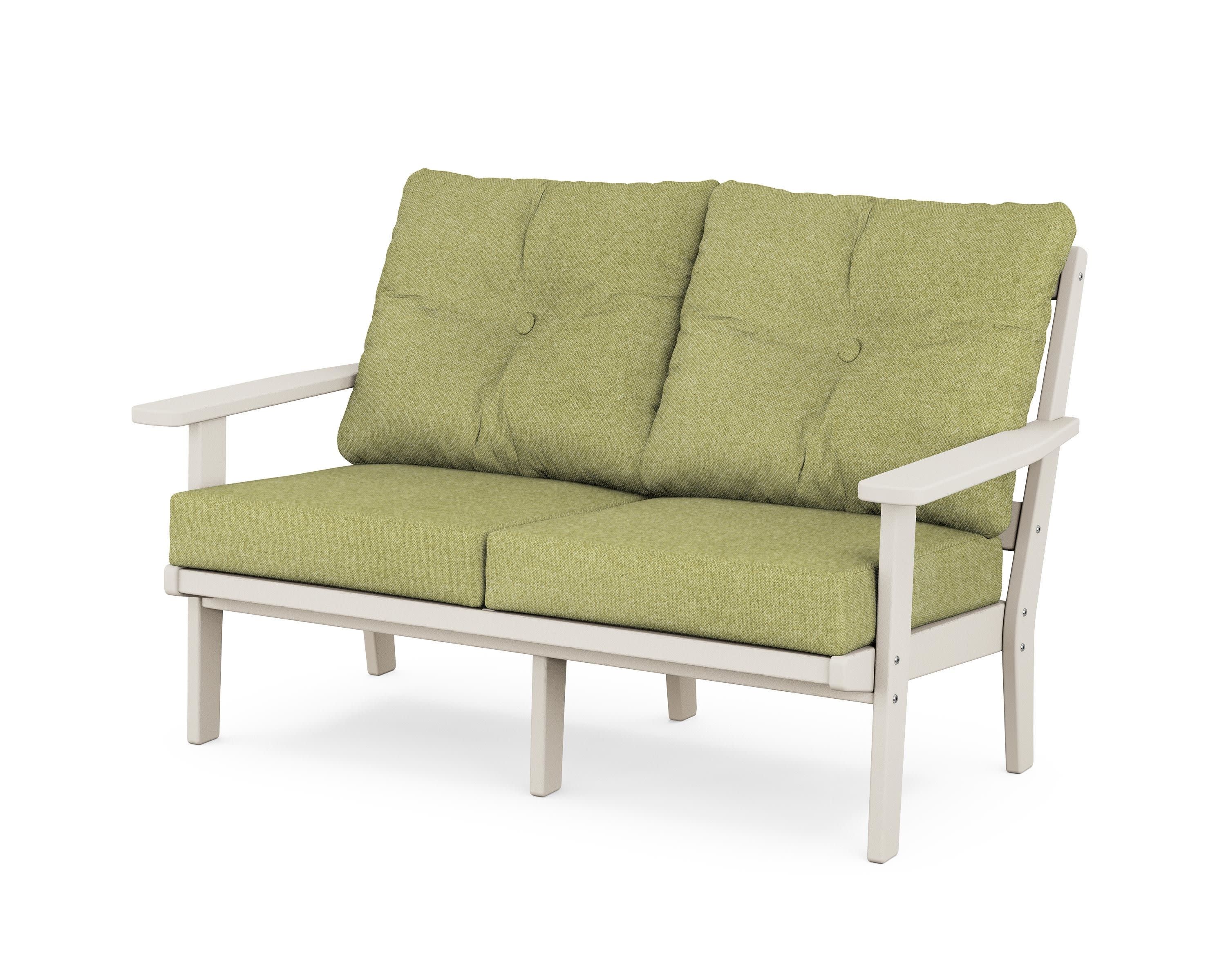 Prairie Deep SeatingLoveseat in Sand / Chartreuse Boucle