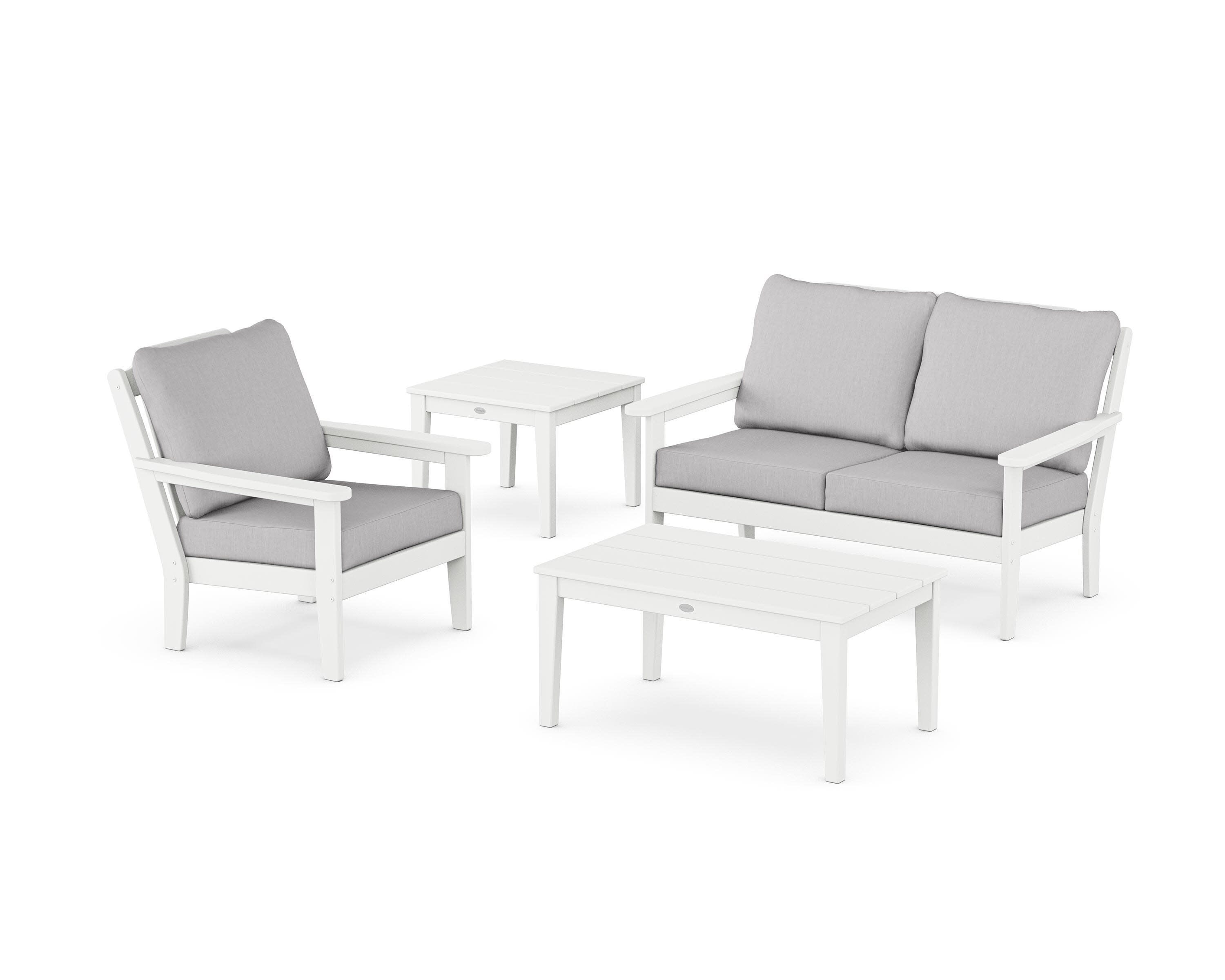 Wovendale 4-Piece Deep Seating Set in White / Granite