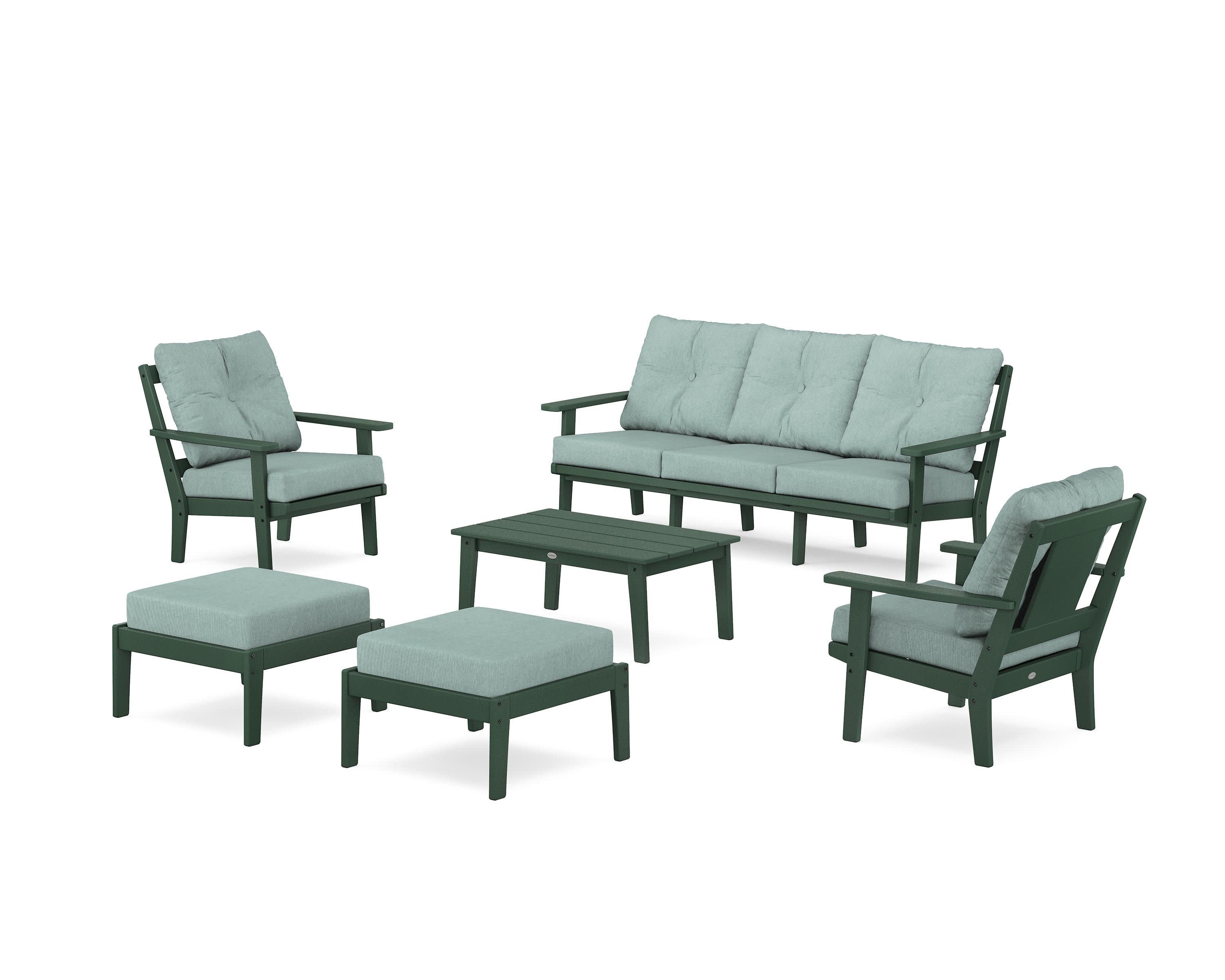 Prairie 6-Piece Lounge Sofa Set in Green / Glacier Spa