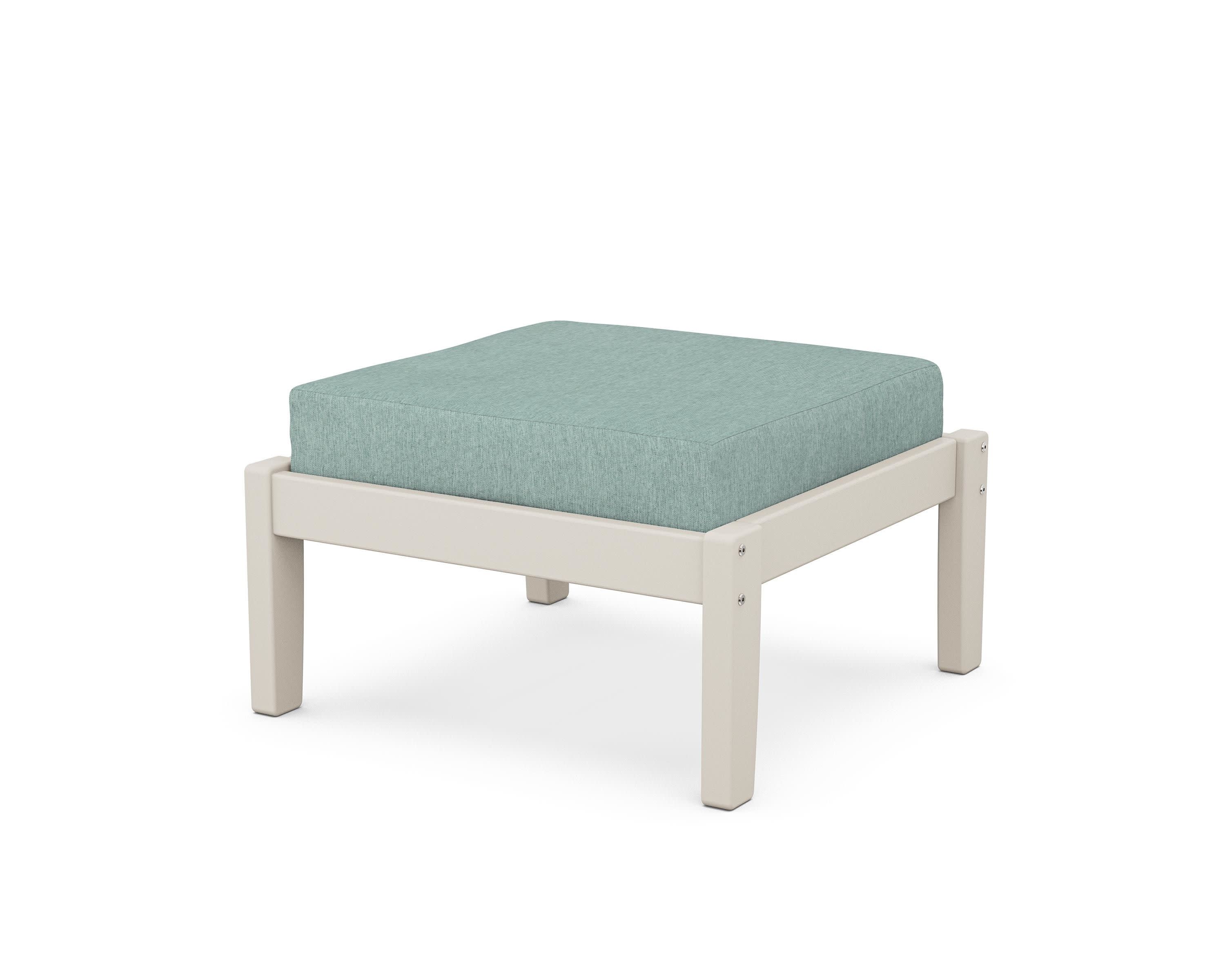 Deep Seating Ottoman in Sand / Glacier Spa