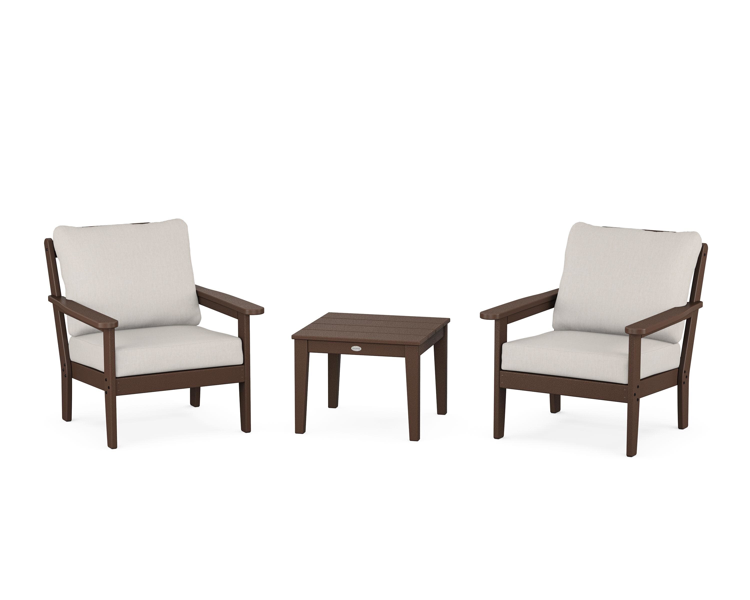 Cottage 3-Piece Deep Seating Set in Mahogany / Cast Ash