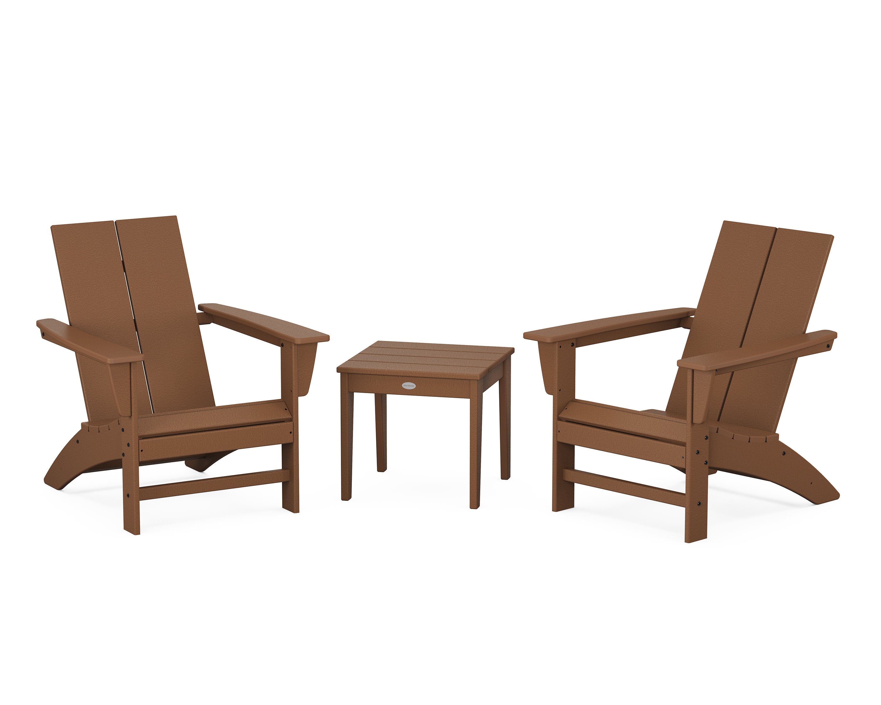 Cottage Modern Adirondack Chair 3-Piece Set in Teak