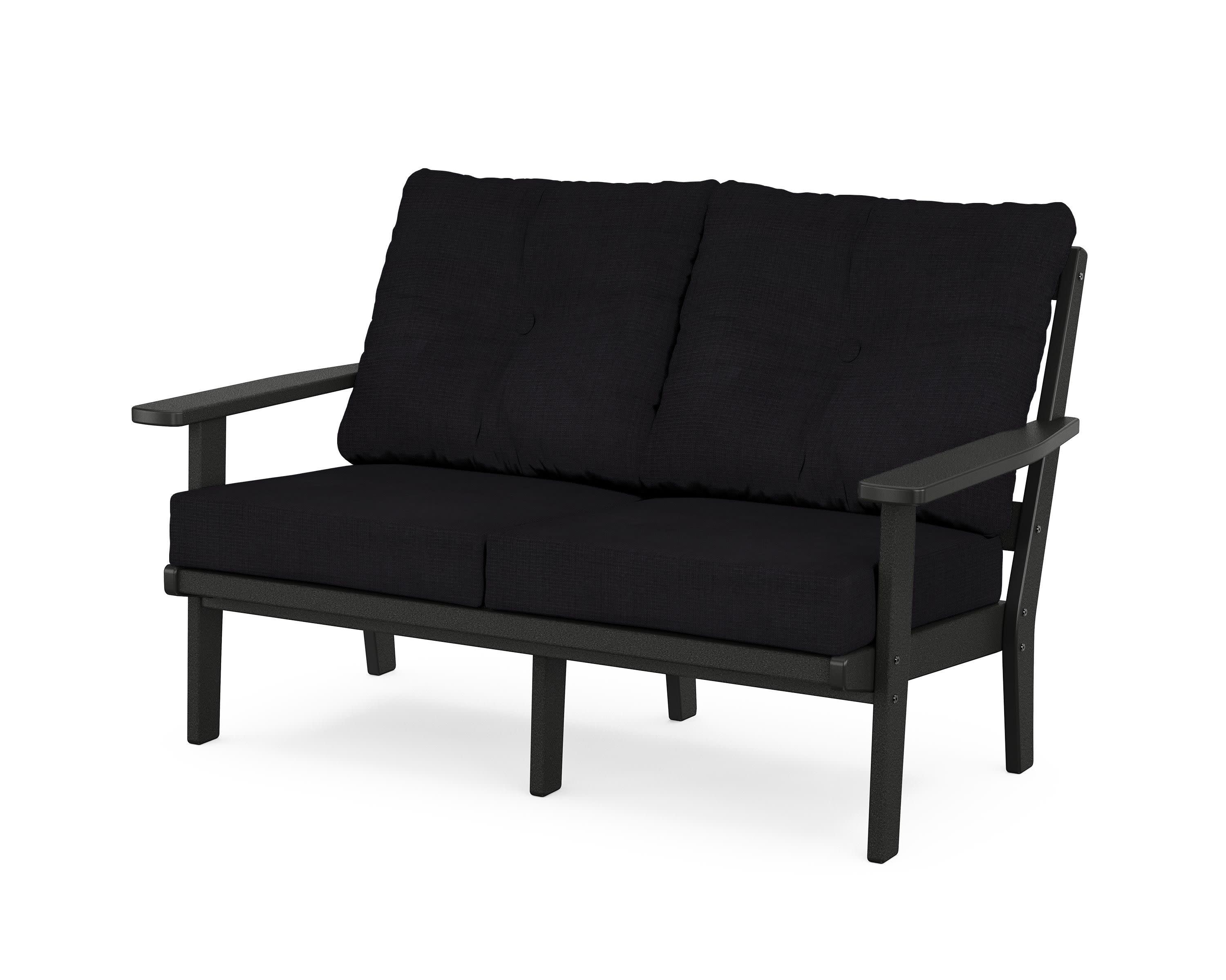 Prairie Deep SeatingLoveseat in Black / Midnight Linen