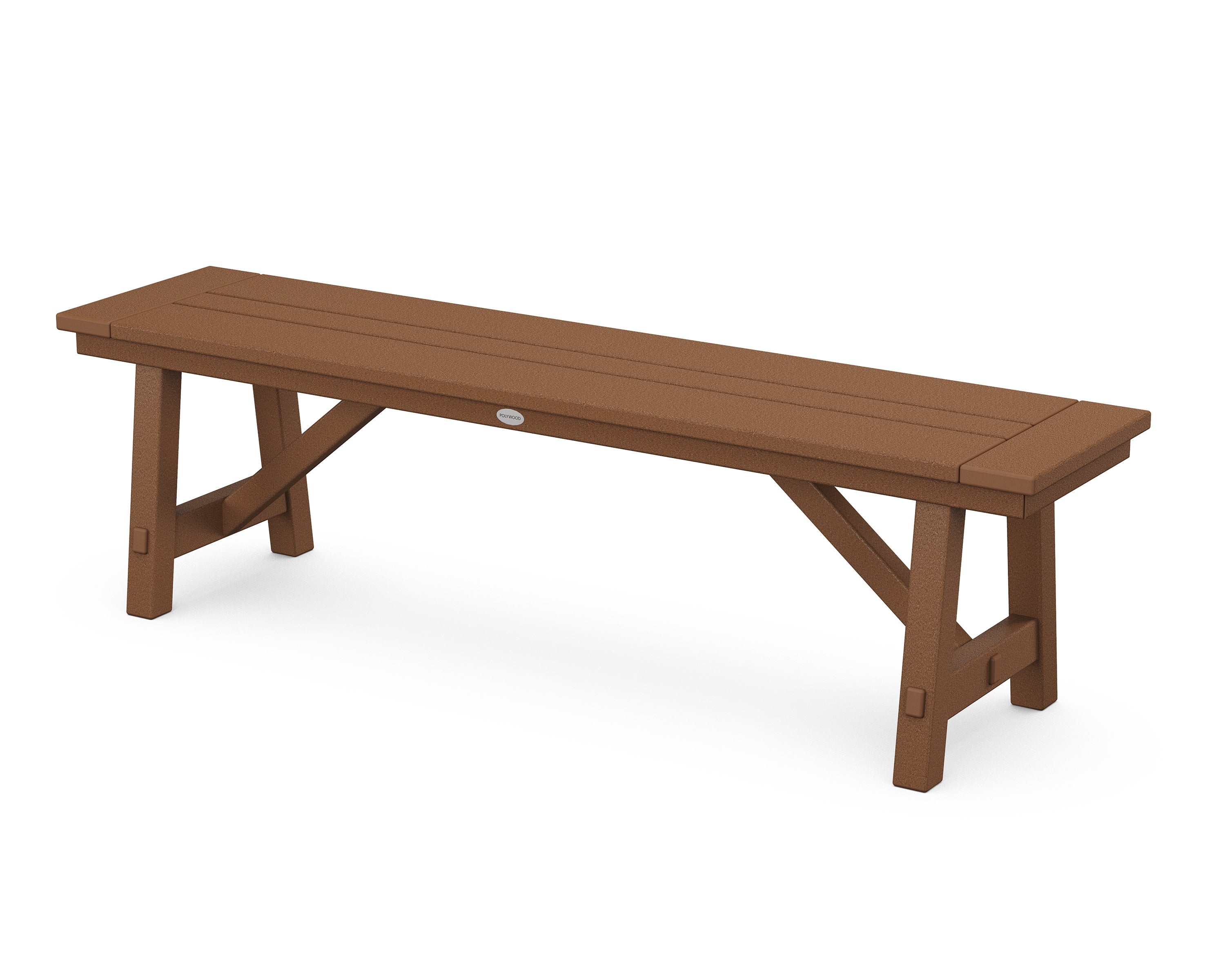 Rustic Farmhouse 60" Backless Bench in Teak